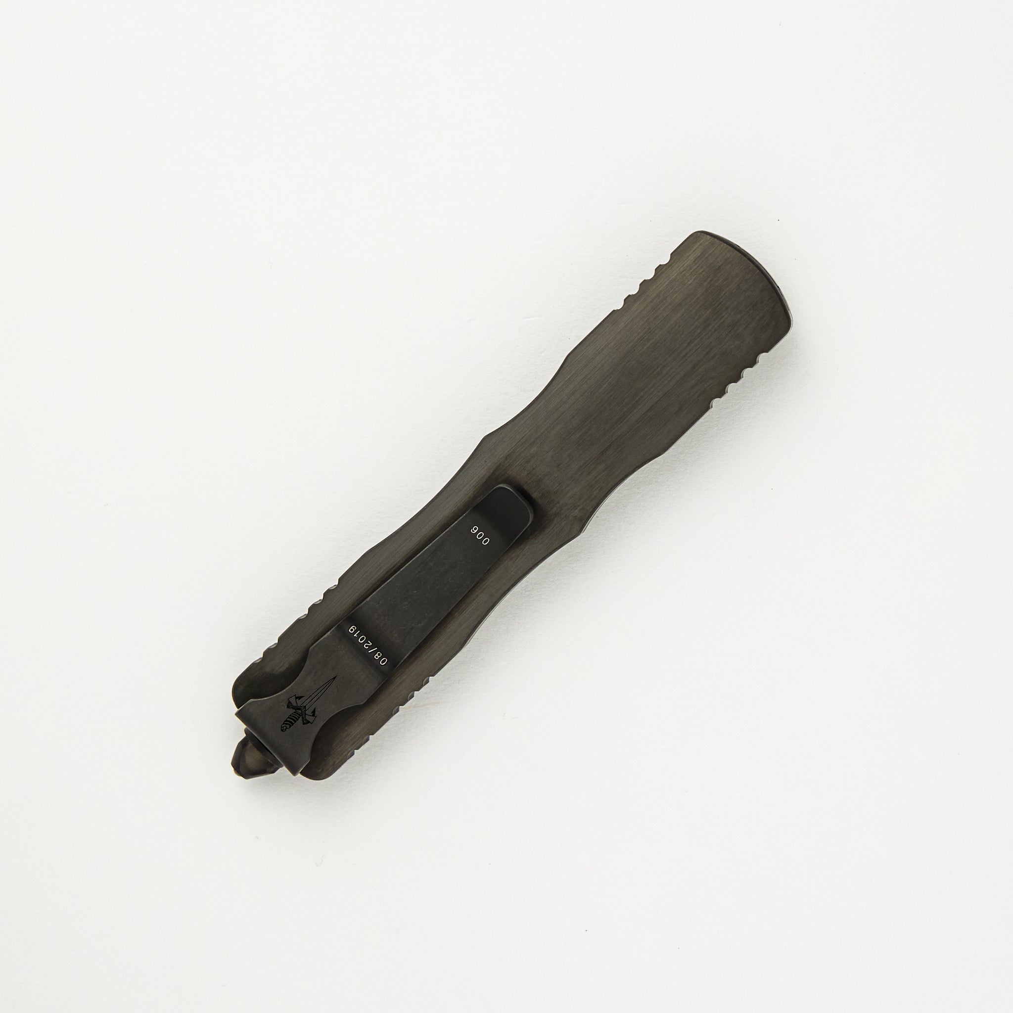 Marfione Custom Knives Dirac - D/E Blackwash Blade - Black Stainless Steel Handle