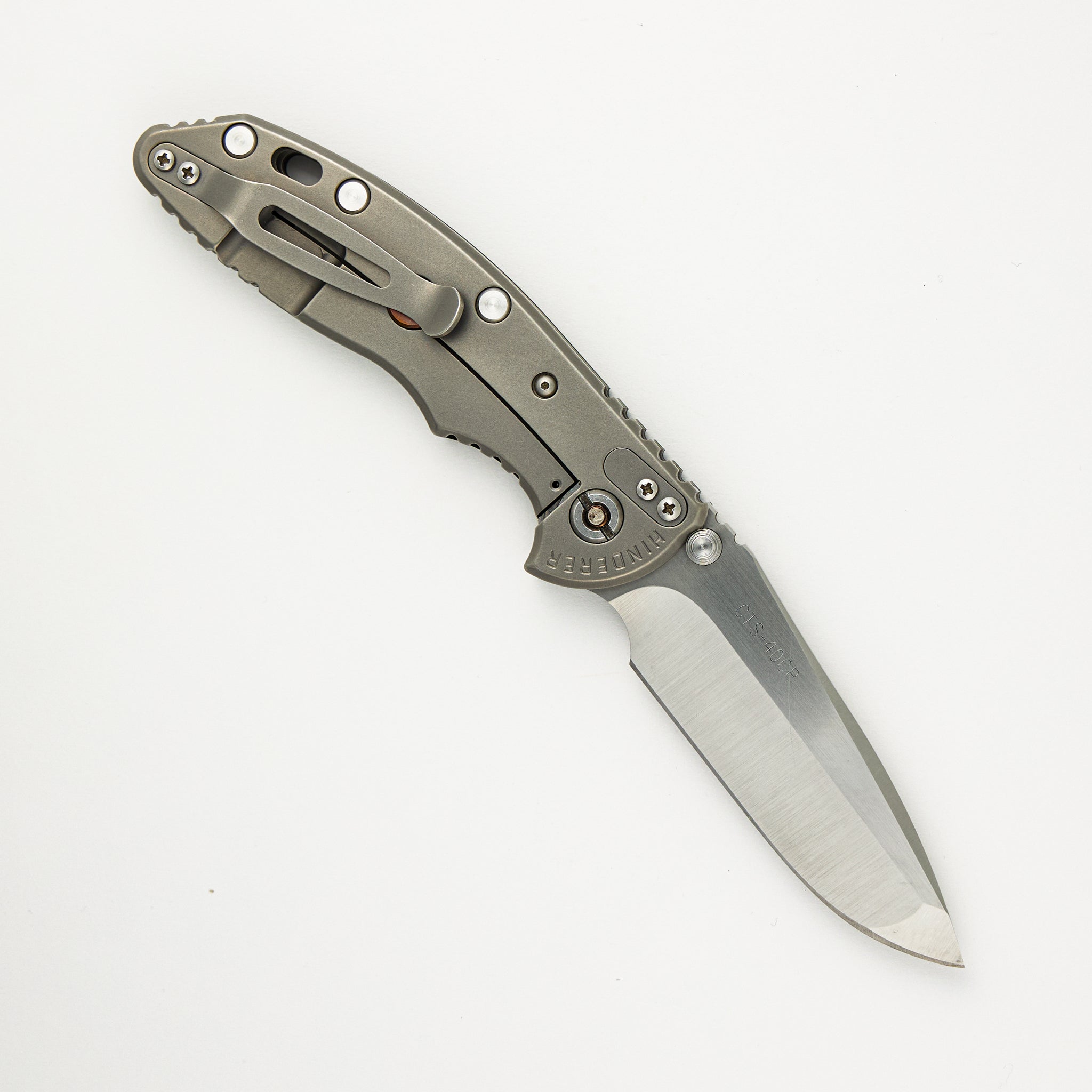 Custom XM-18 3.5" Gen 2 - Non Flipper - Spanto CTS-40CP Blade - Titanium/Black G10 Handle