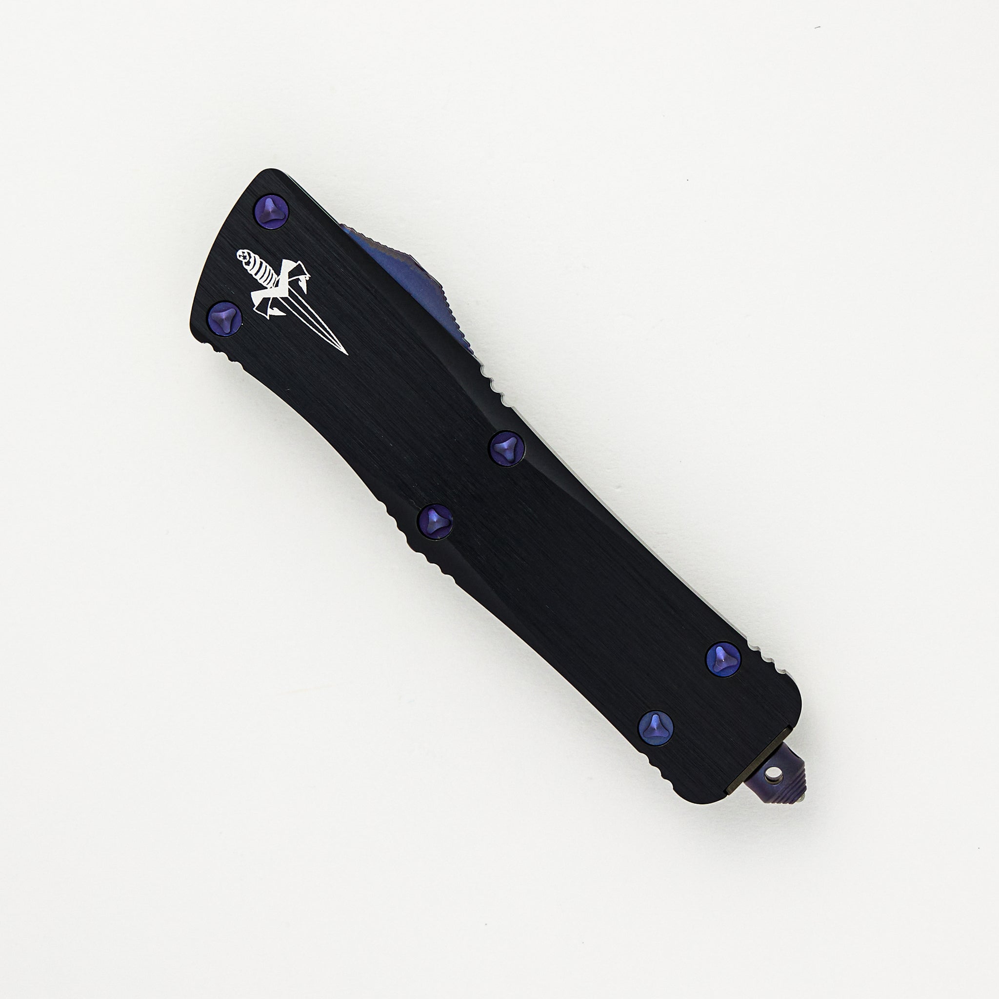 Marfione Custom Knives Troodon - D/E Two-Tone Finish Blade - Black Hefted Alloy Handle