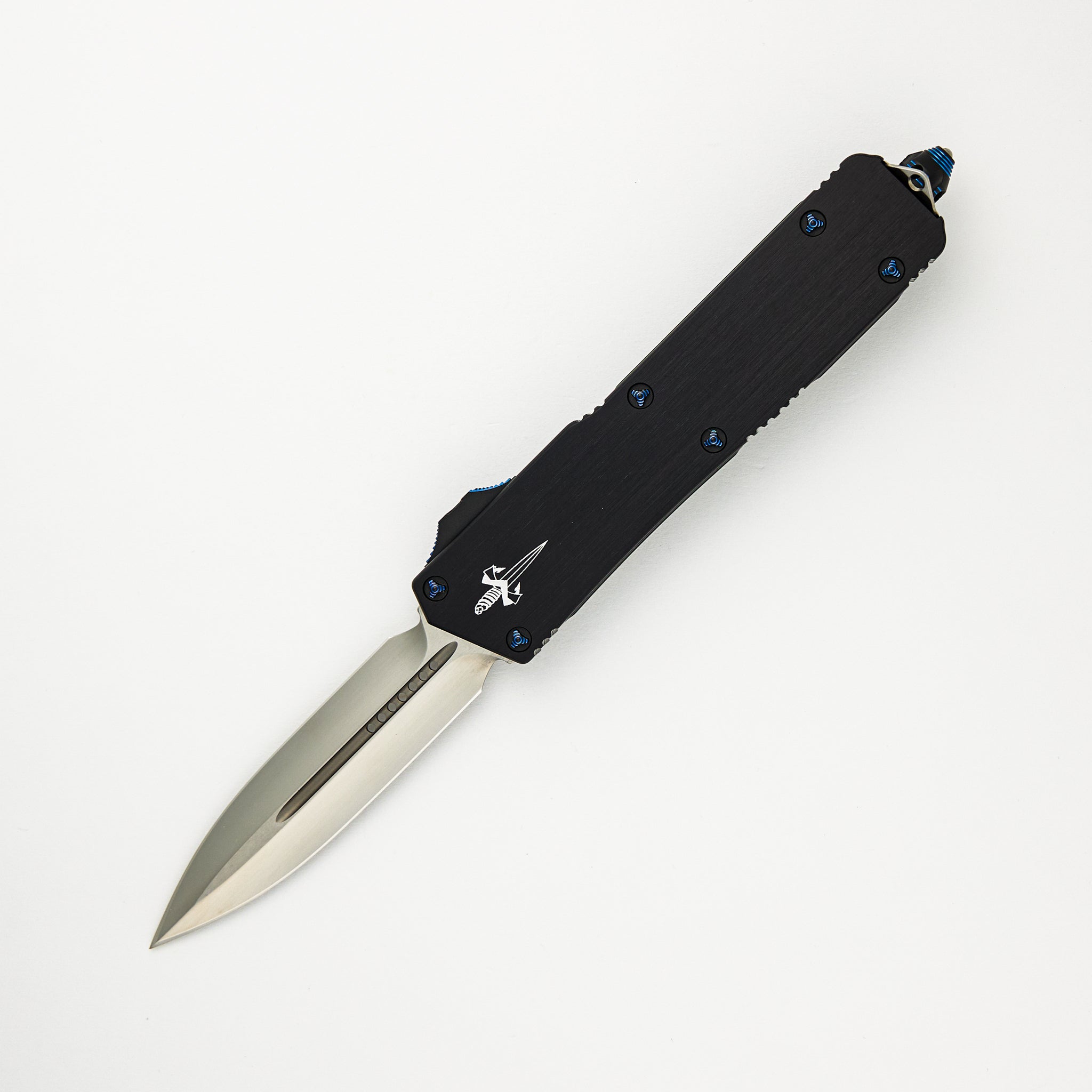 Marfione Custom Knives Scarab II - D/E Satin Finish Blade - Black Hefted Alloy Handle