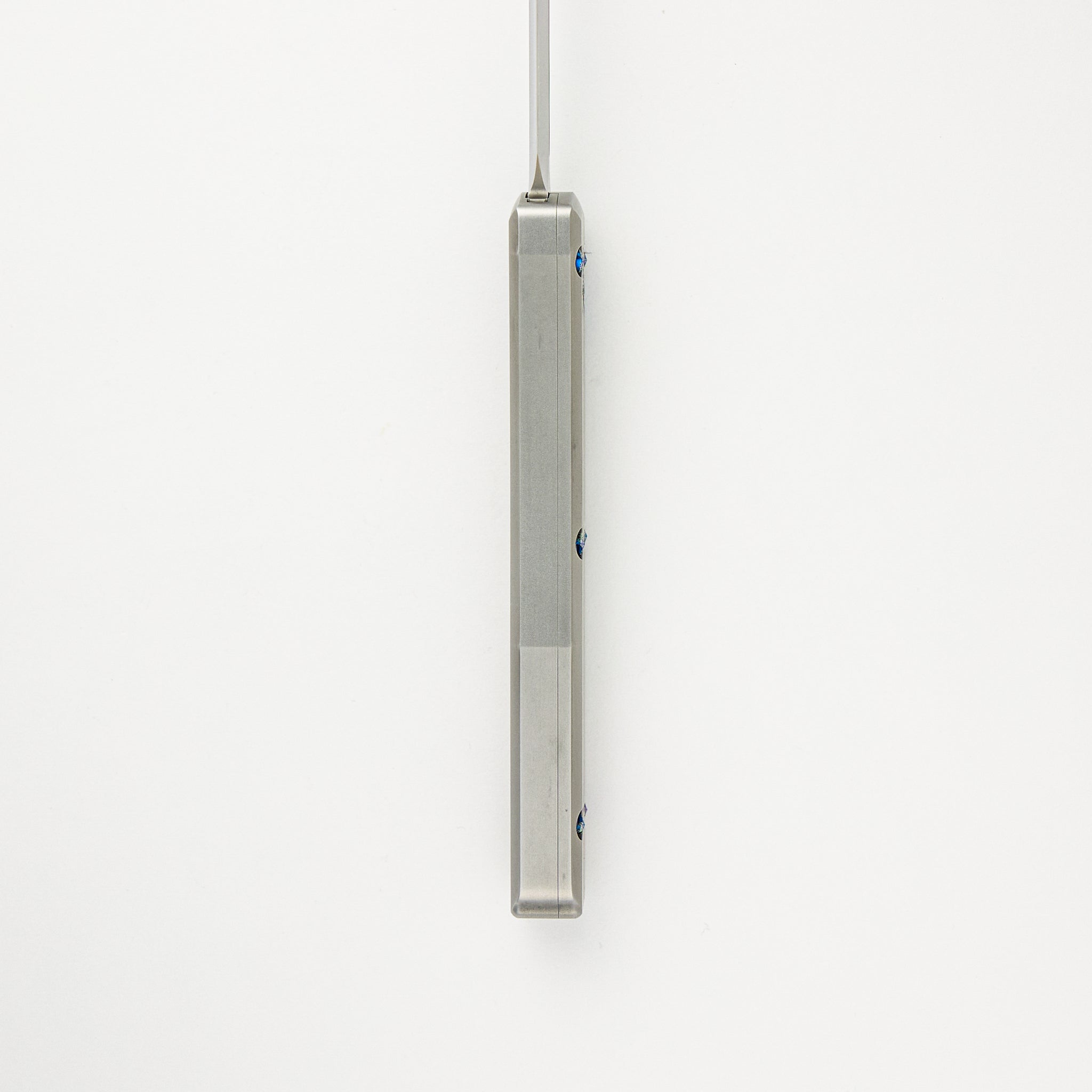 Marfione Custom Knives Ultratech D/E Mirror Polish Two-Tone Double Vapor Blast Stainless Steel W/ Ringed Hardware