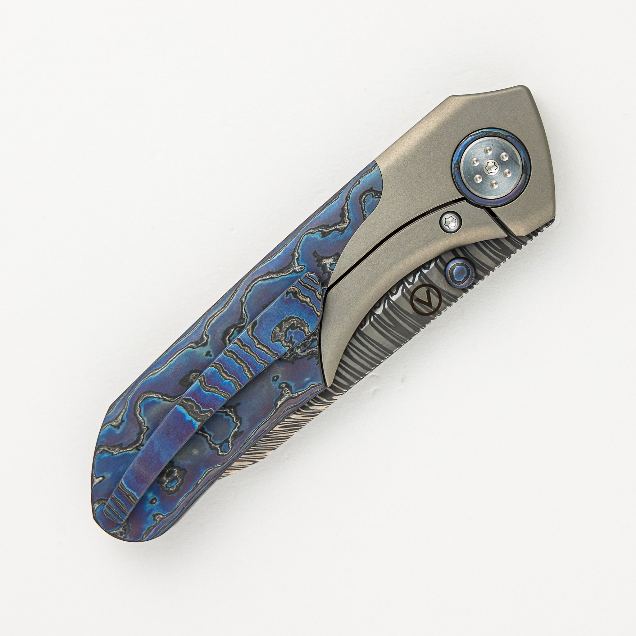 Keen - Titanium/DarkTi Handle - Damasteel Blade