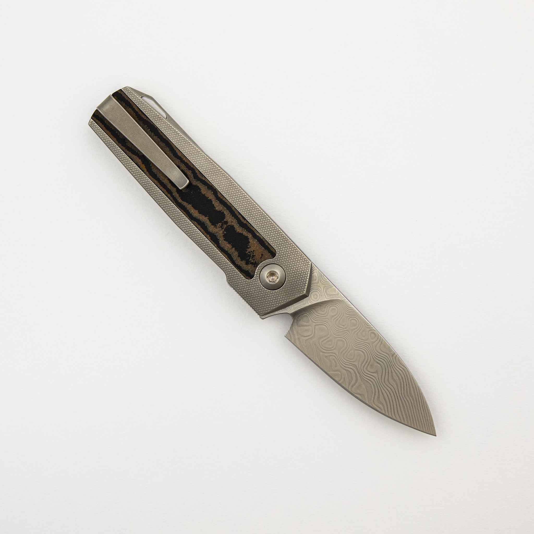 ARN - Grey/Satin - Titanium Handle - Richlite B/B Inlays - Damasteel Blade - #80