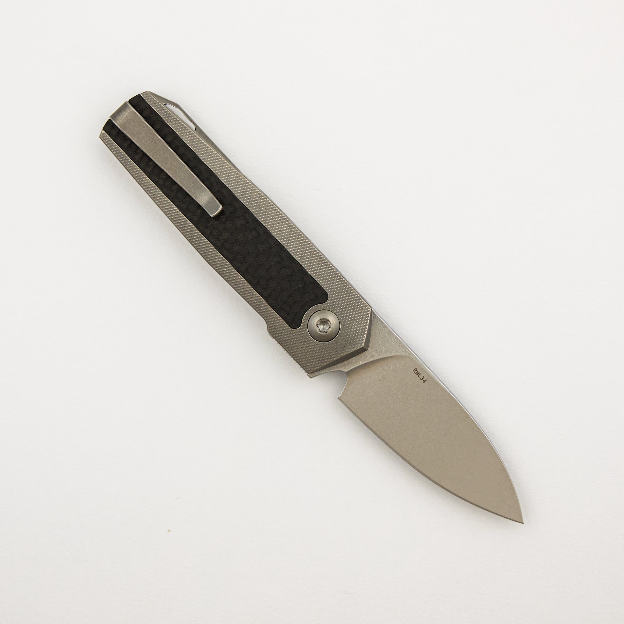 ARN - Grey/Satin - Titanium Handle - Carbon Fiber Inlays - RWL34 Blade - #83