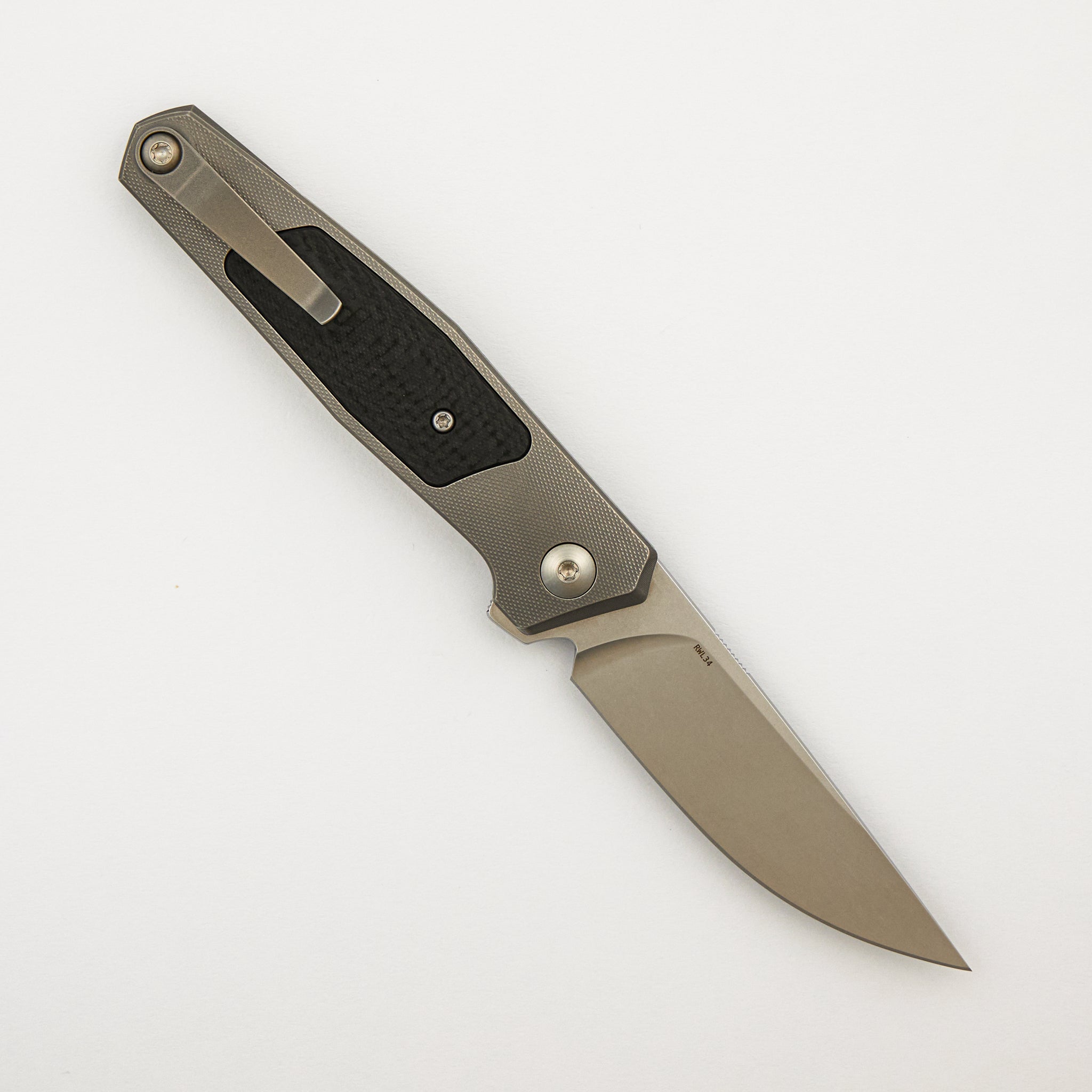Toko - Grey/Satin - Titanium Handle - Carbon Fiber Inlays - RWL34 Blade - #306
