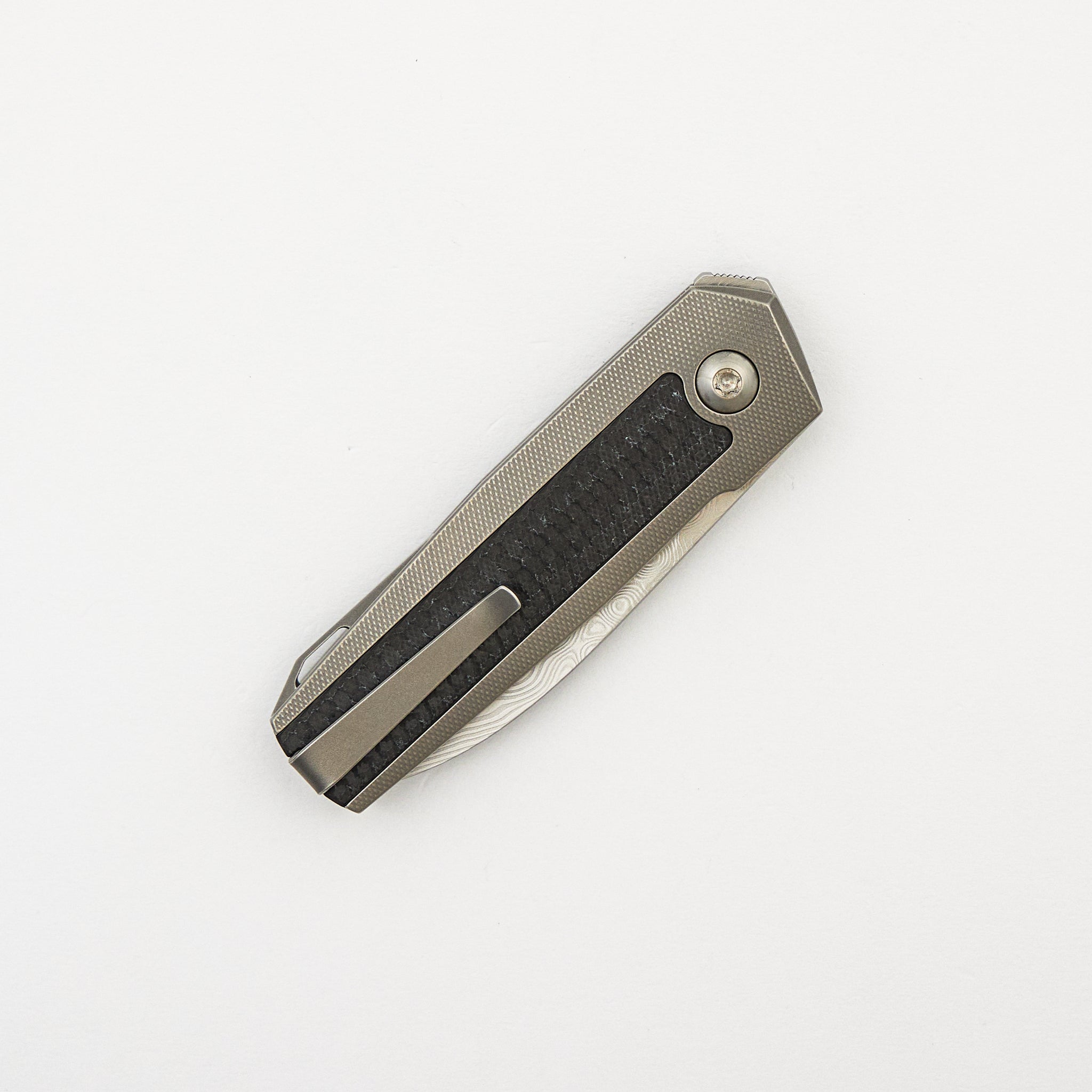 ARN - Grey/Satin - Titanium Handle - Carbon Fiber Inlays - Damasteel Blade - #110