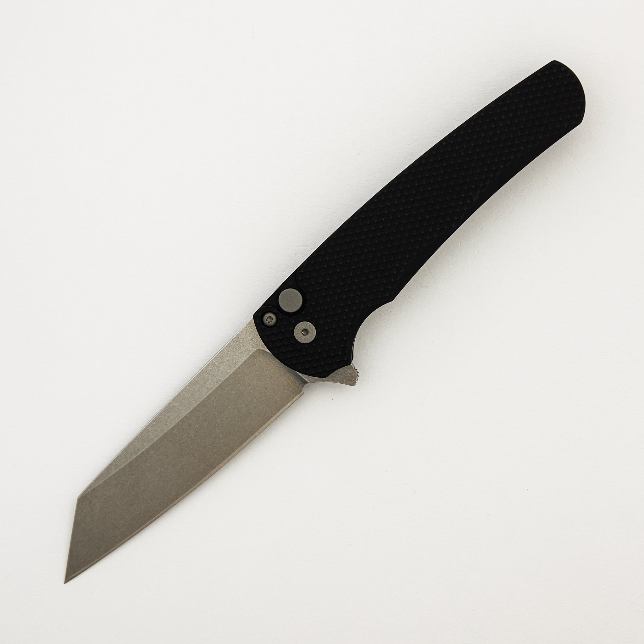 Malibu Flipper - Black Textured Handle - Stonewash Reverse Tanto MagnaCut Blade - 5405