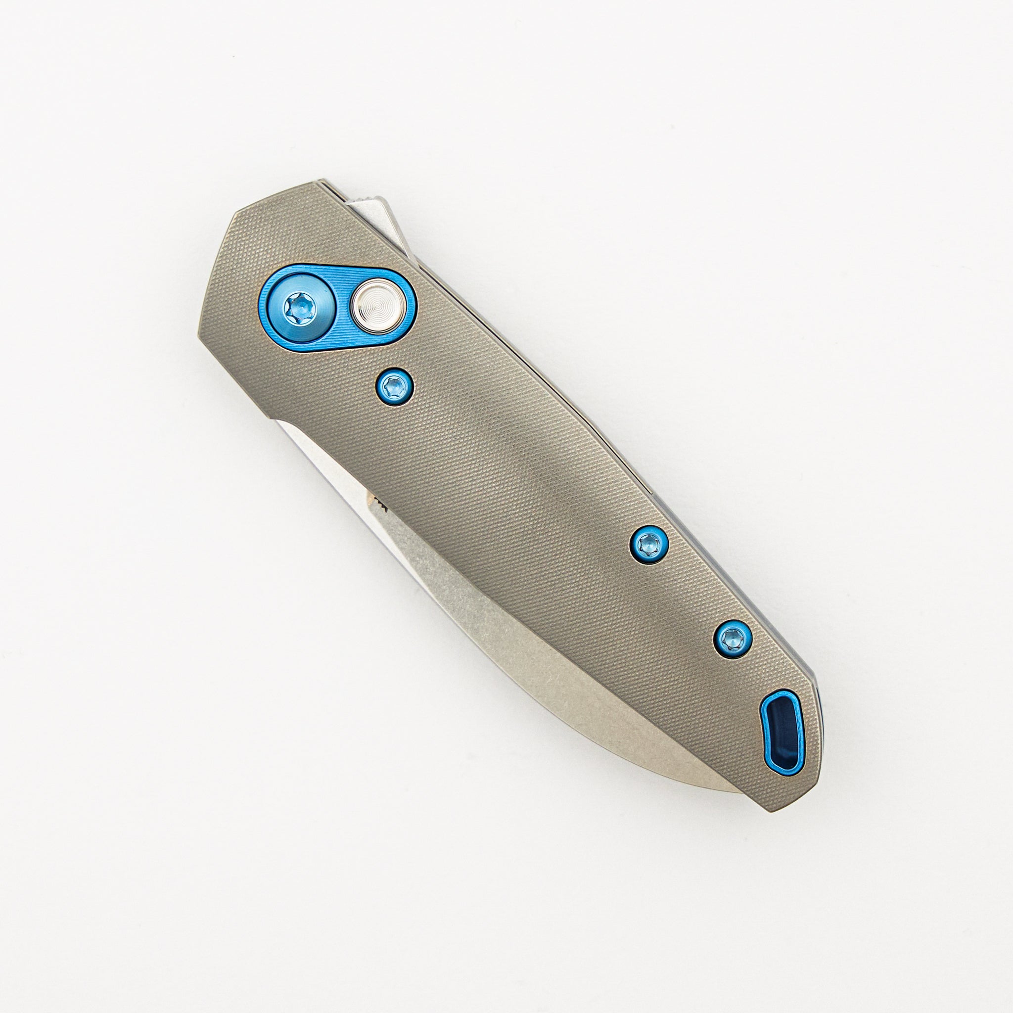 Aros - Grey/Blue Titanium Handle - RWL34 Blade