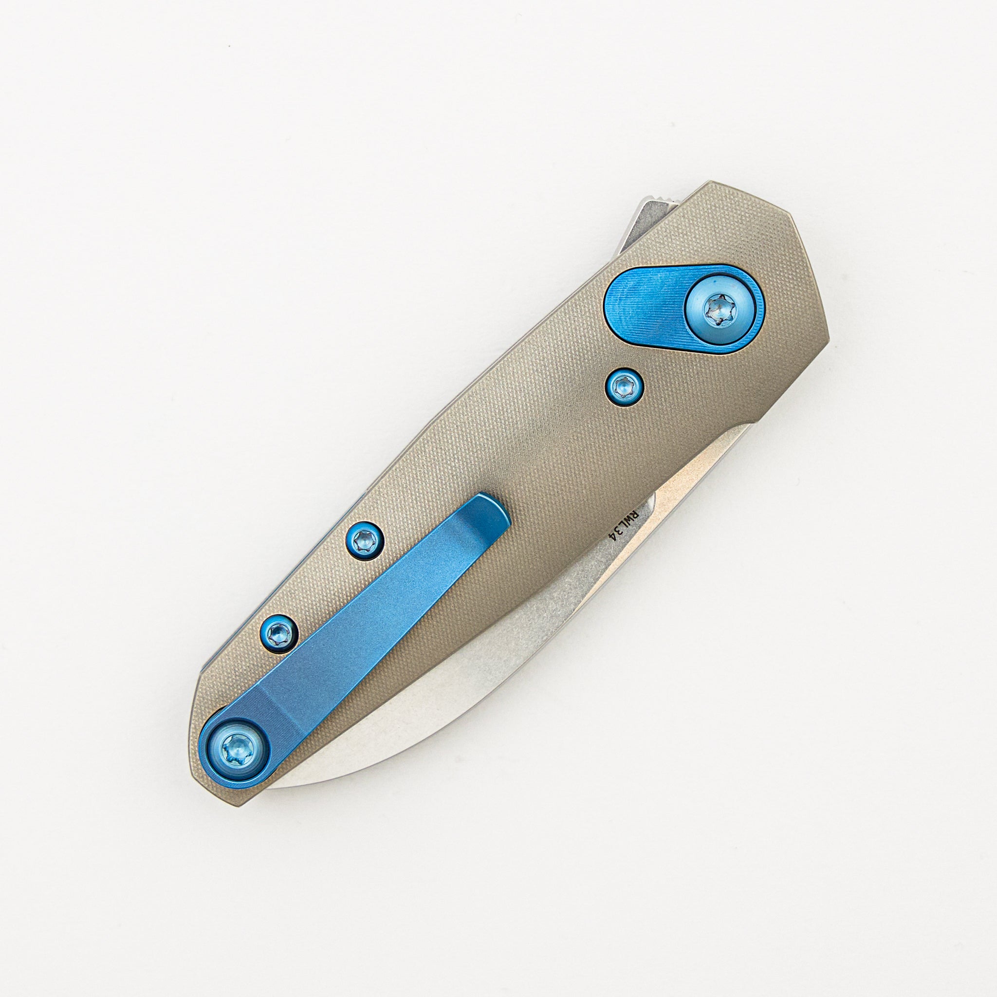 Aros - Grey/Blue Titanium Handle - RWL34 Blade