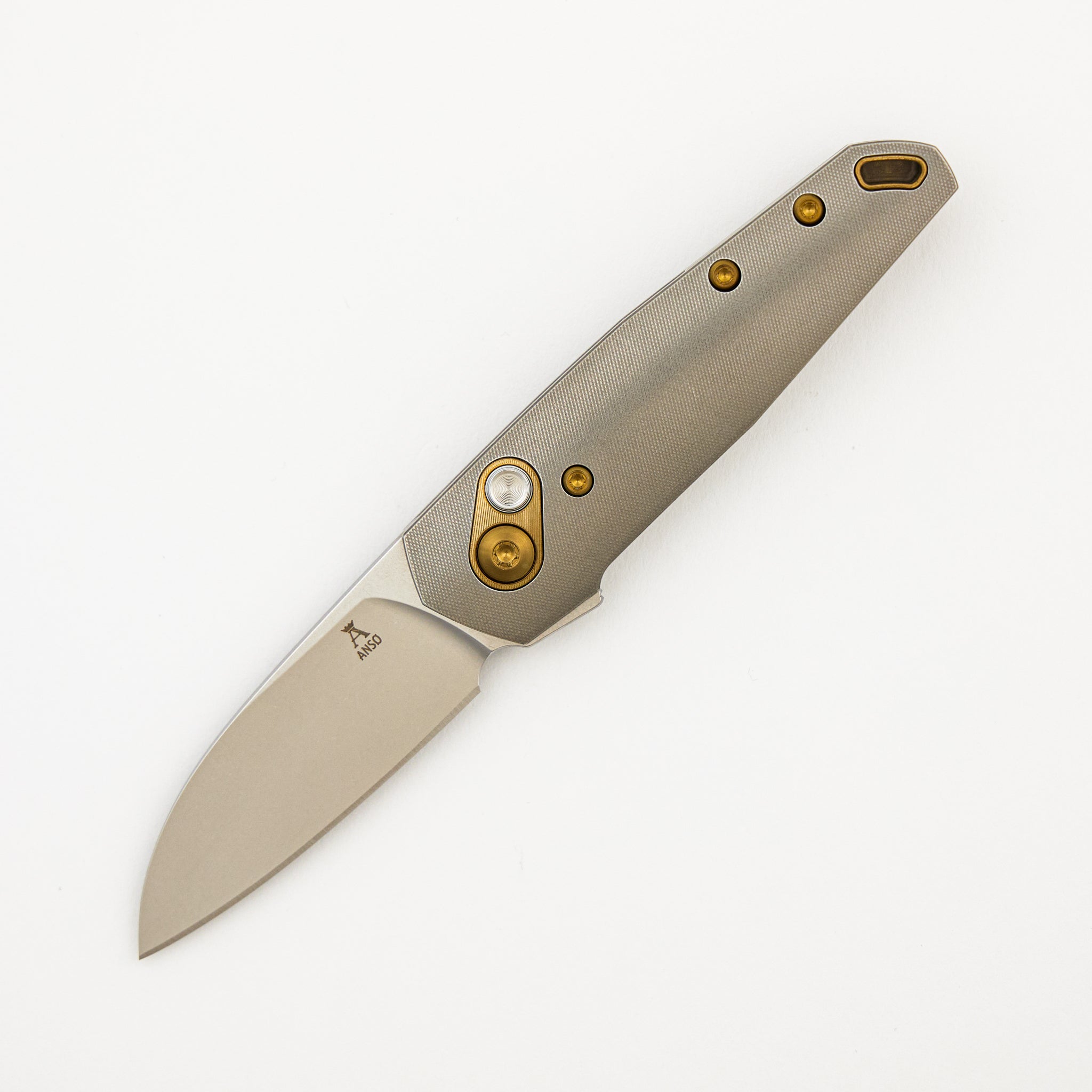 Aros - Grey/Amber Titanium Handle - RWL34 Blade