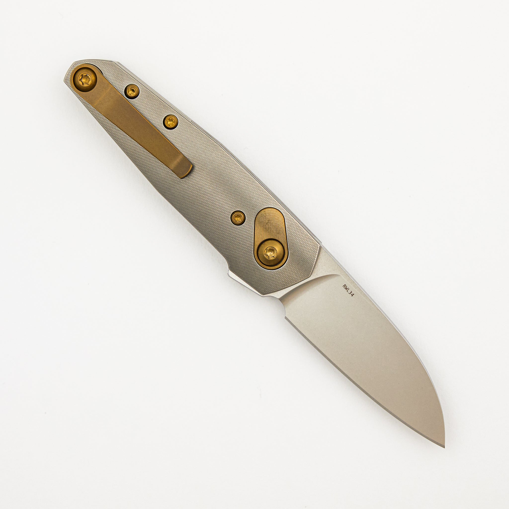 Aros - Grey/Amber Titanium Handle - RWL34 Blade