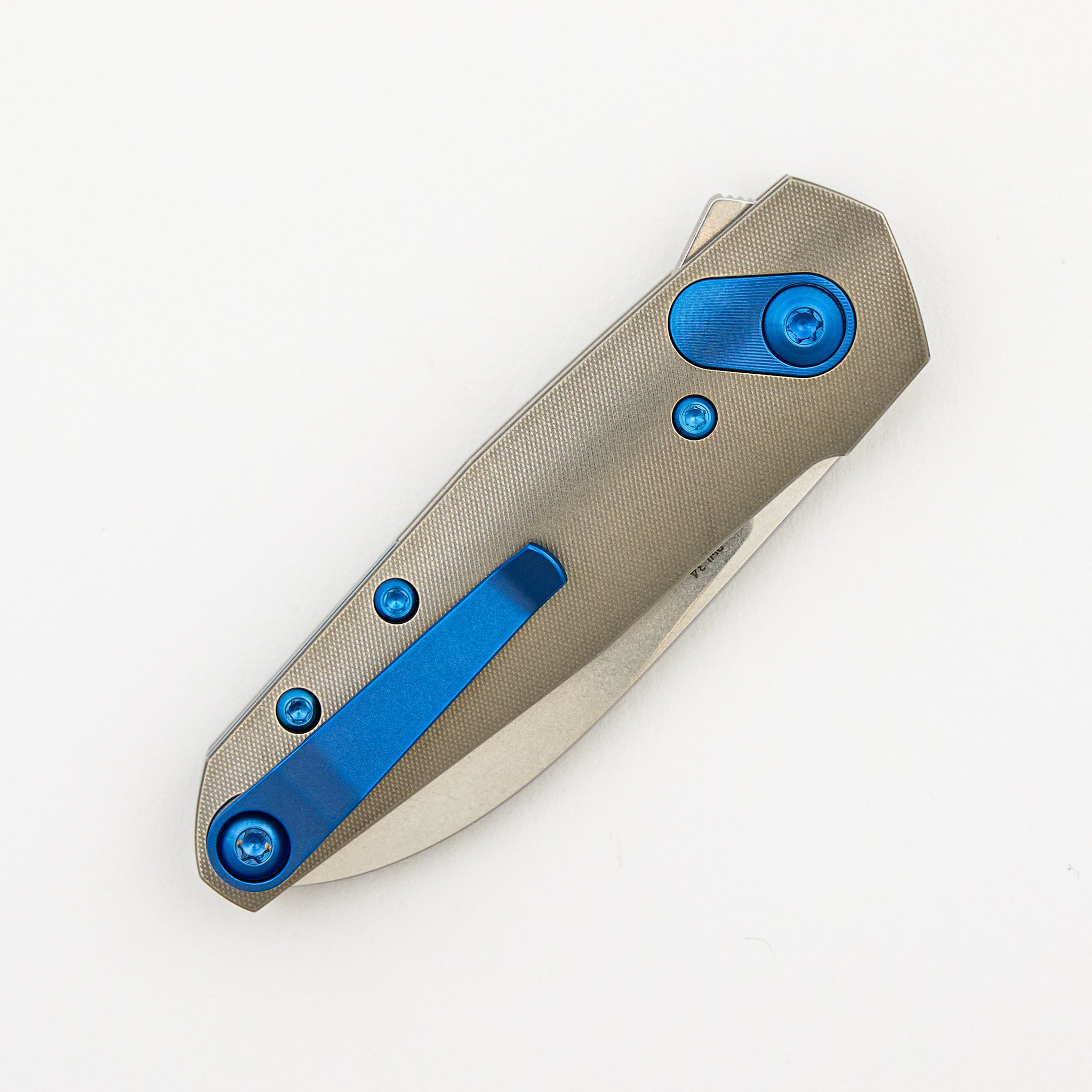 Aros - Grey/Blue Titanium Handle - RWL34 Blade