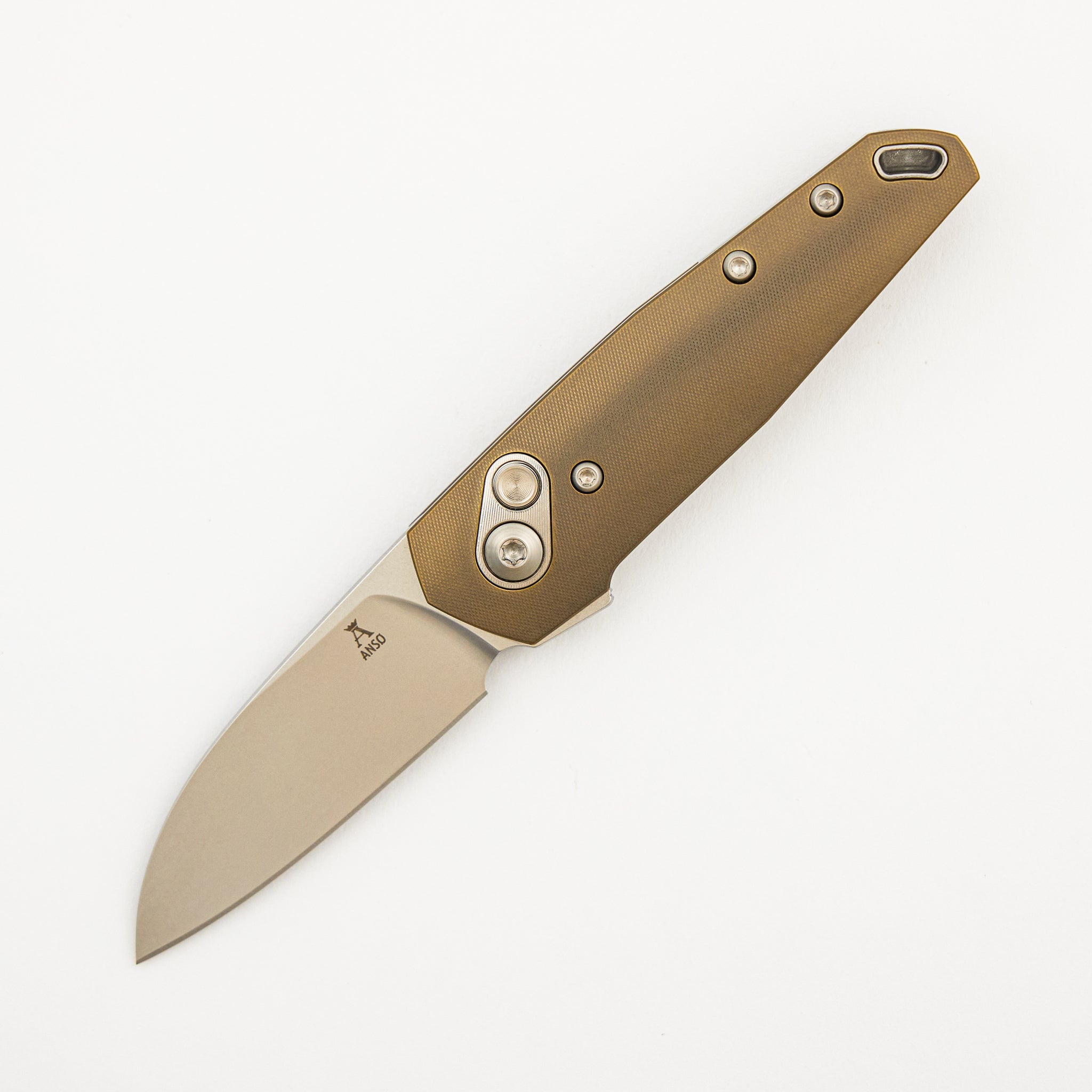 Aros - Amber/Satin Titanium Handle - RWL34 Blade