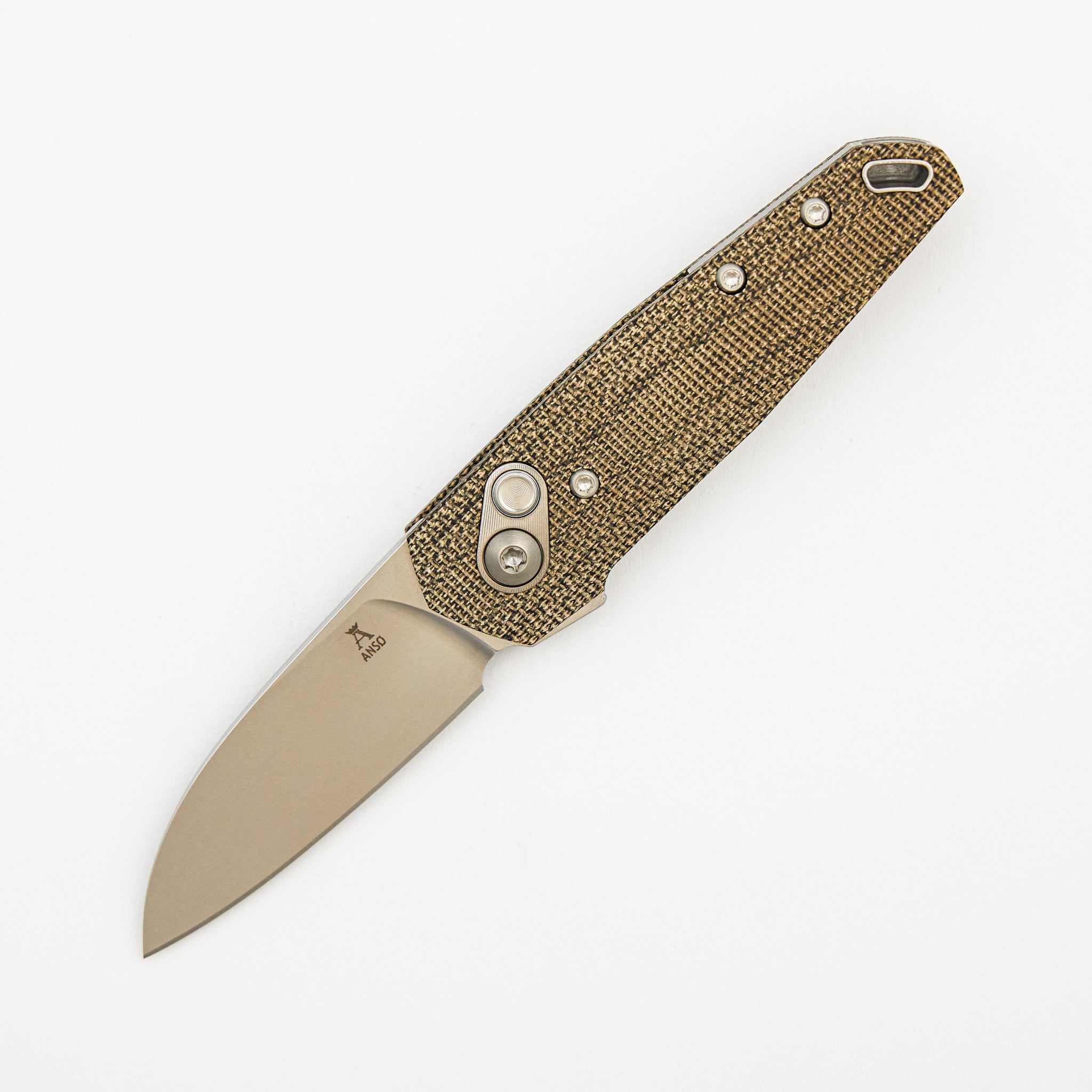 Aros - Satin - Green Micarta Handle - RWL34 Blade