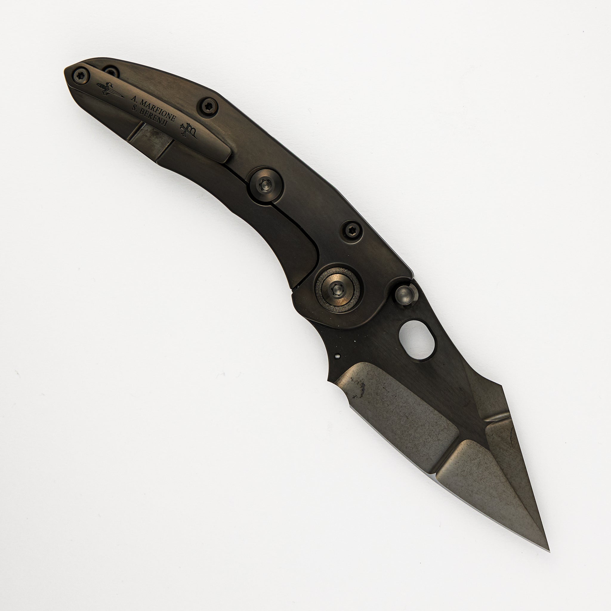 Marfione Custom Knives / Borka Blades Collaboration Blackout Frag Stitch