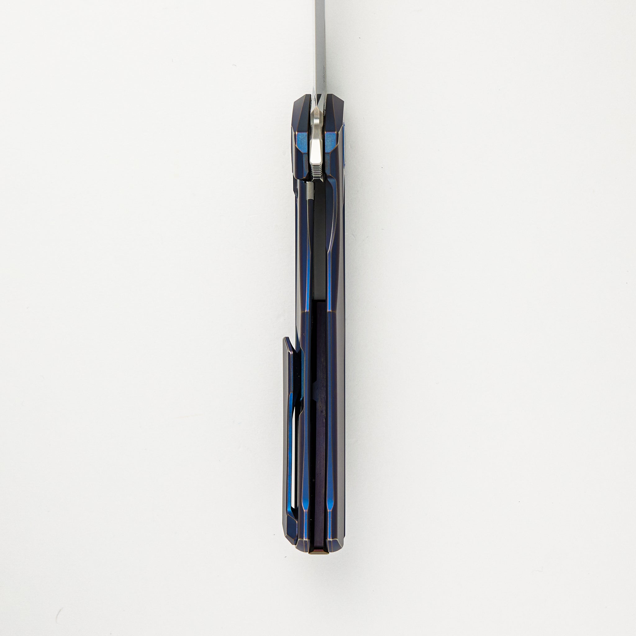 Quantum Custom Division - Blue/Bronze Titanium Handle - S90V Blade - RBS