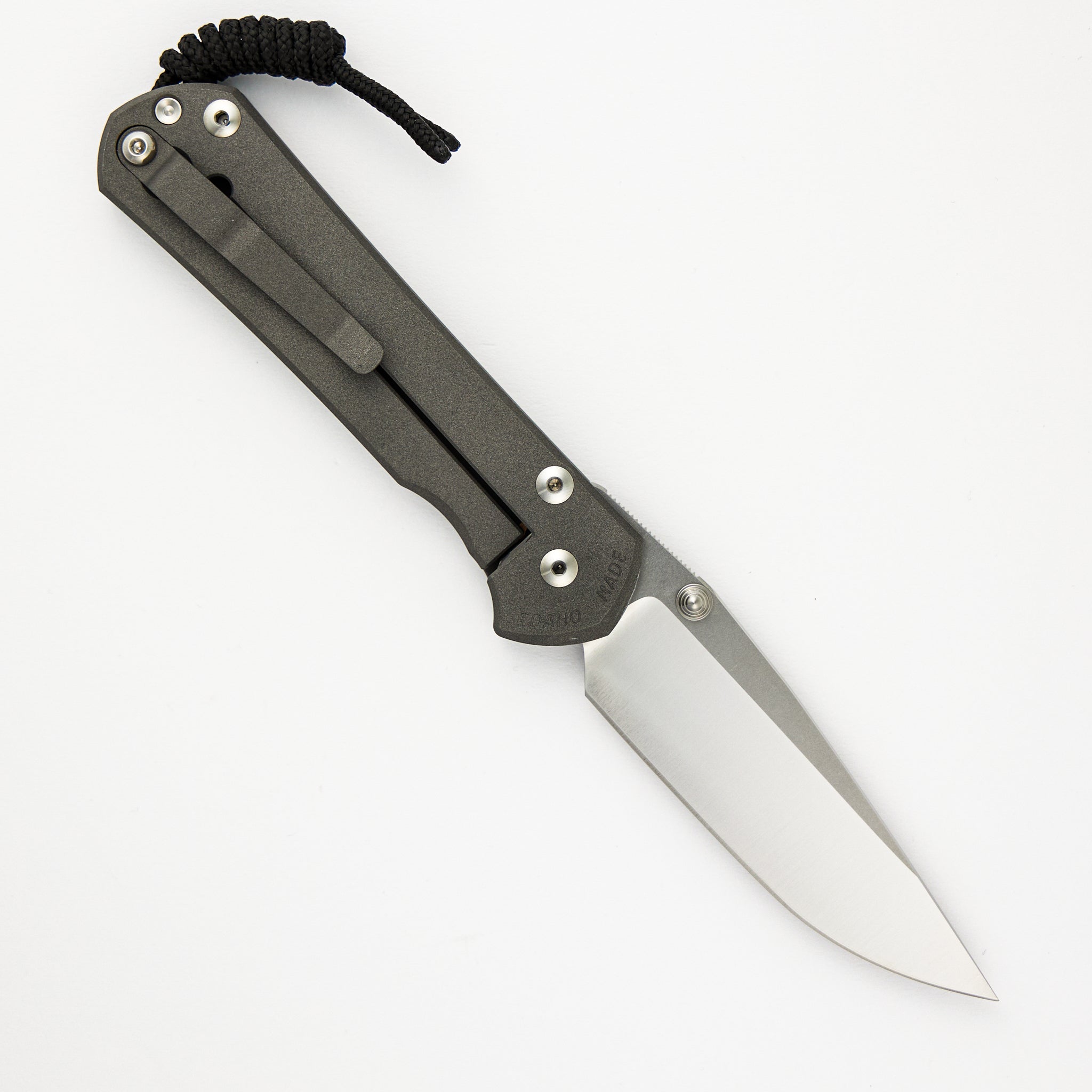 LARGE SEBENZA 31 – POLISHED CPM MAGNACUT BLADE – SILVER DOUBLE THUMB LUGS