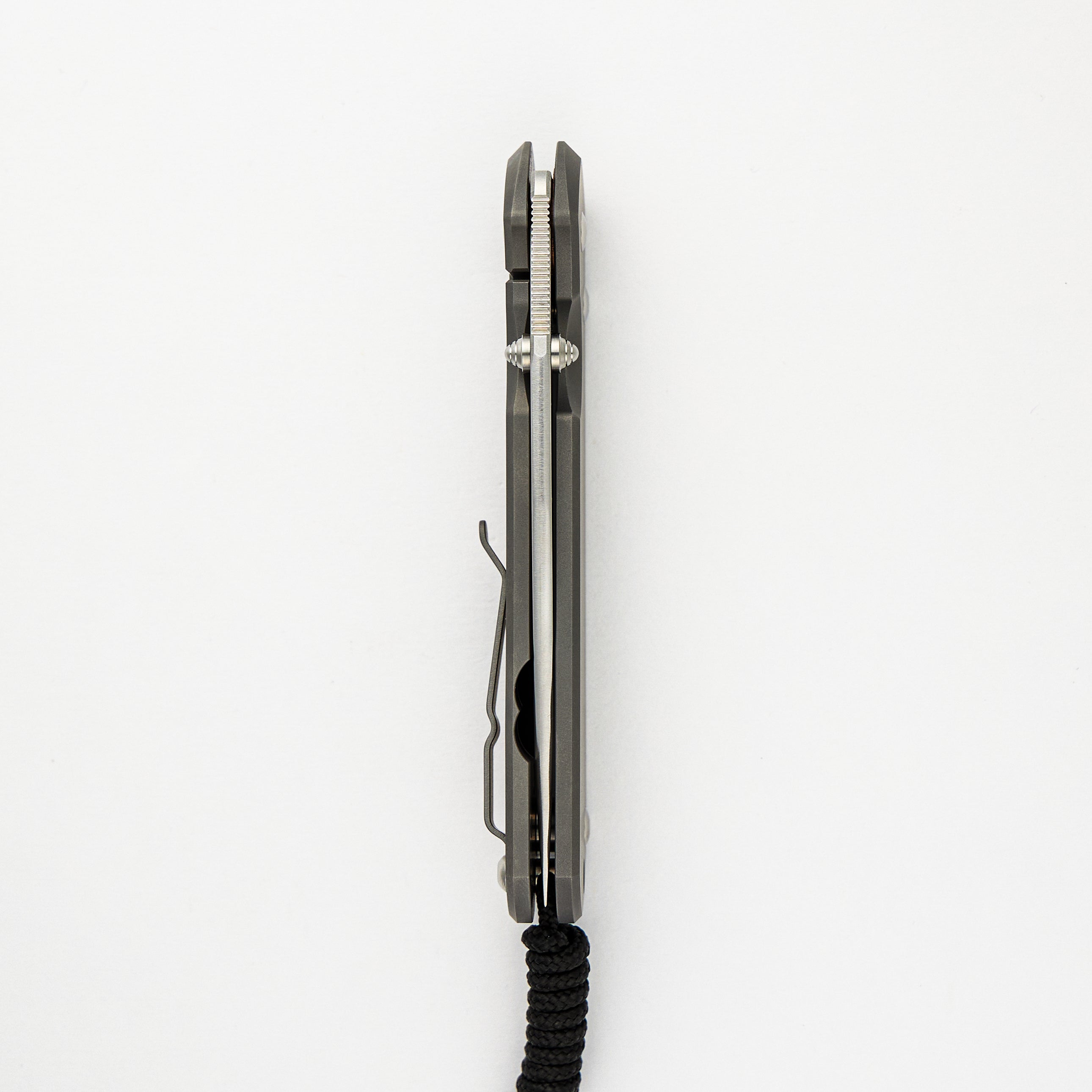 LARGE SEBENZA 31 – GLASS BLASTED – POLISHED CPM MAGNACUT BLADE – SILVER DOUBLE THUMB LUGS