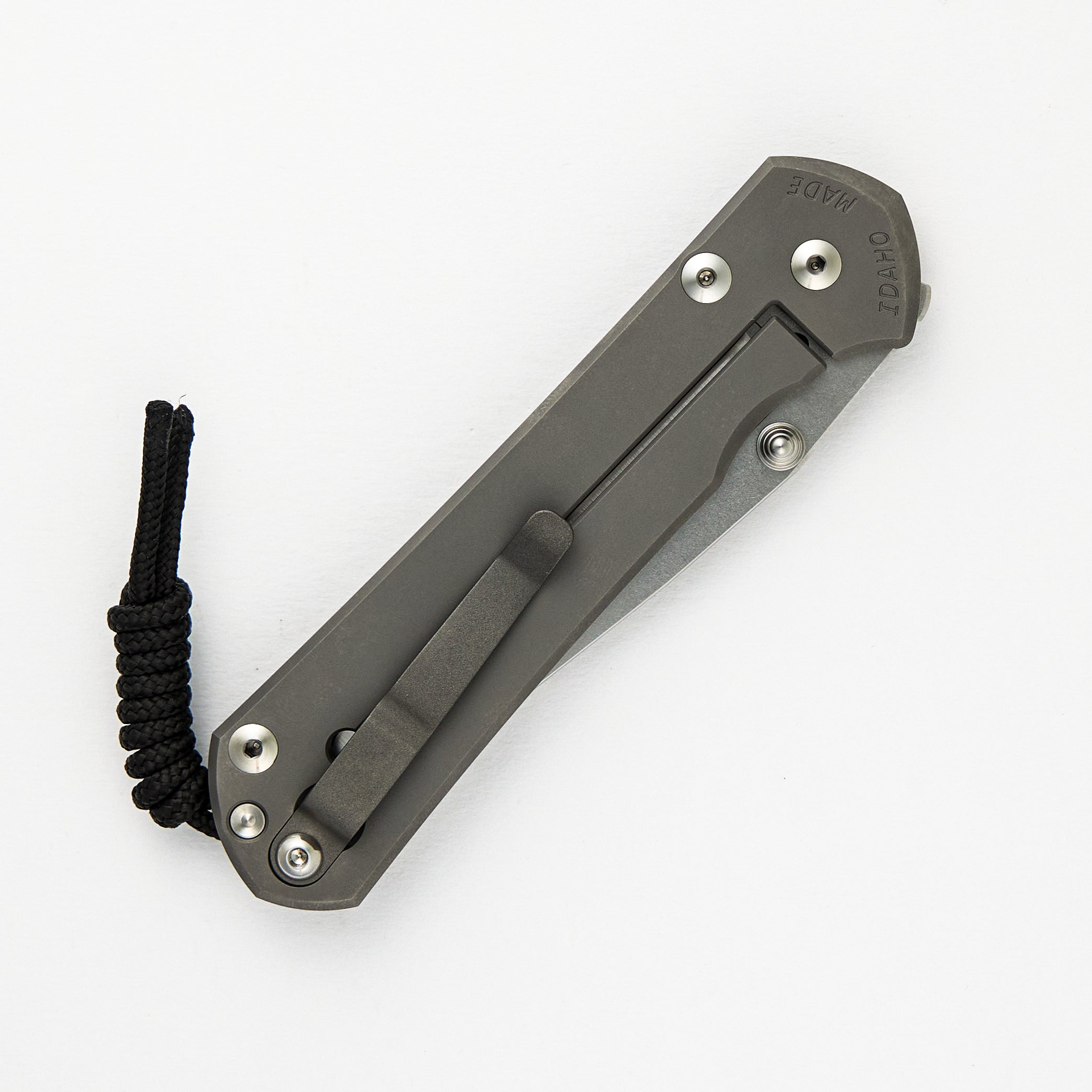 LARGE SEBENZA 31 – GLASS BLASTED – POLISHED CPM MAGNACUT BLADE – SILVER DOUBLE THUMB LUGS