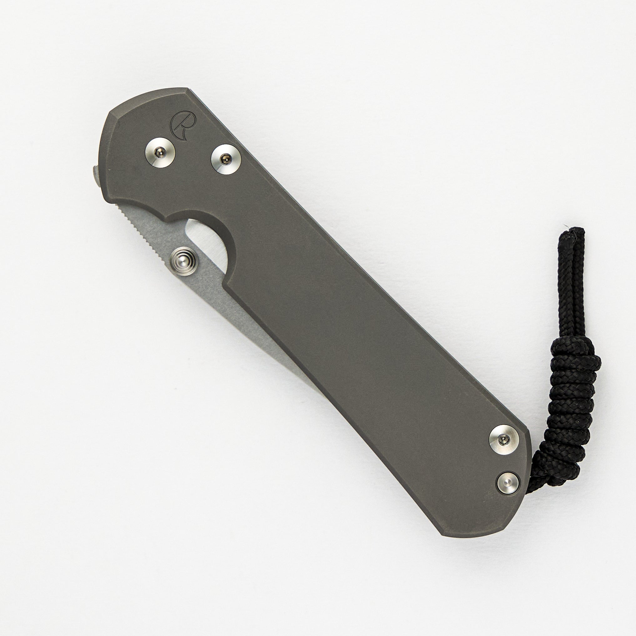 LARGE SEBENZA 31 – GLASS BLASTED – POLISHED CPM MAGNACUT BLADE – SILVER DOUBLE THUMB LUGS
