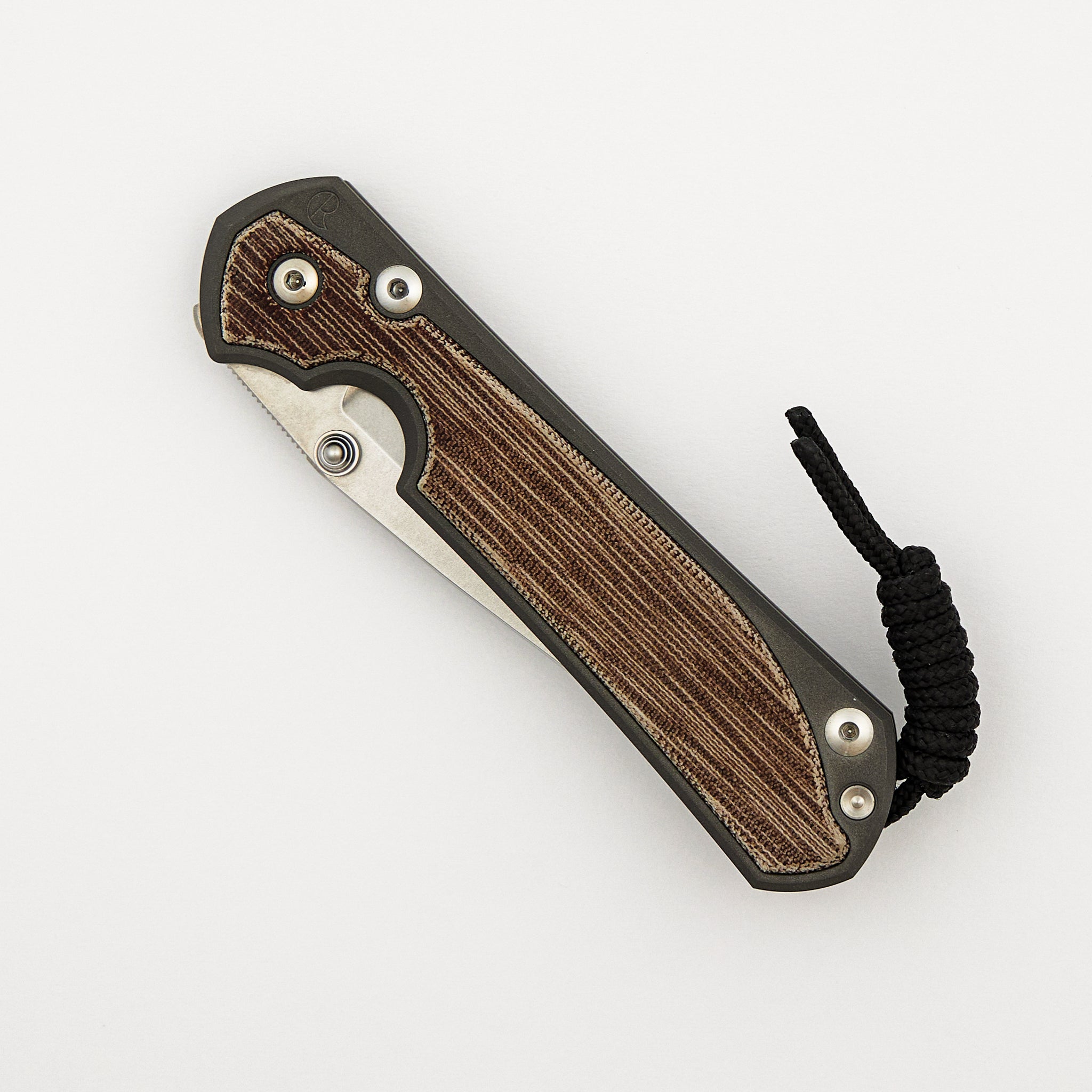 Large Sebenza 31 - Natural Canvas Micarta Inlay - Drop Point CPM MagnaCut Blade - Silver Double Thumb Lugs