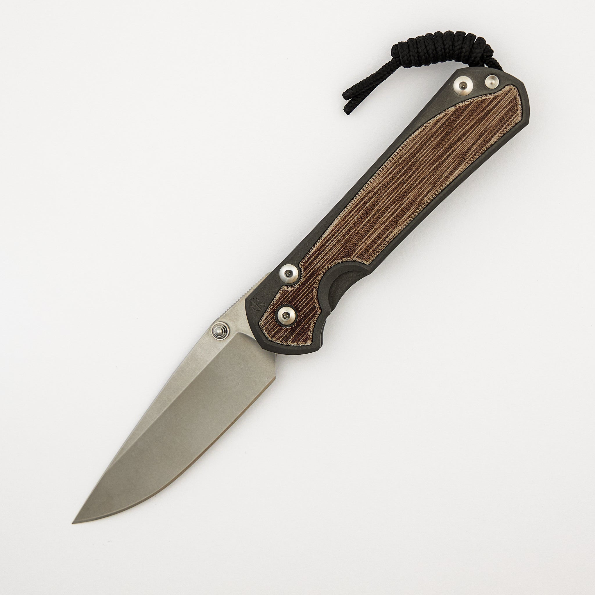Large Sebenza 31 - Natural Canvas Micarta Inlay - Drop Point CPM MagnaCut Blade - Silver Double Thumb Lugs