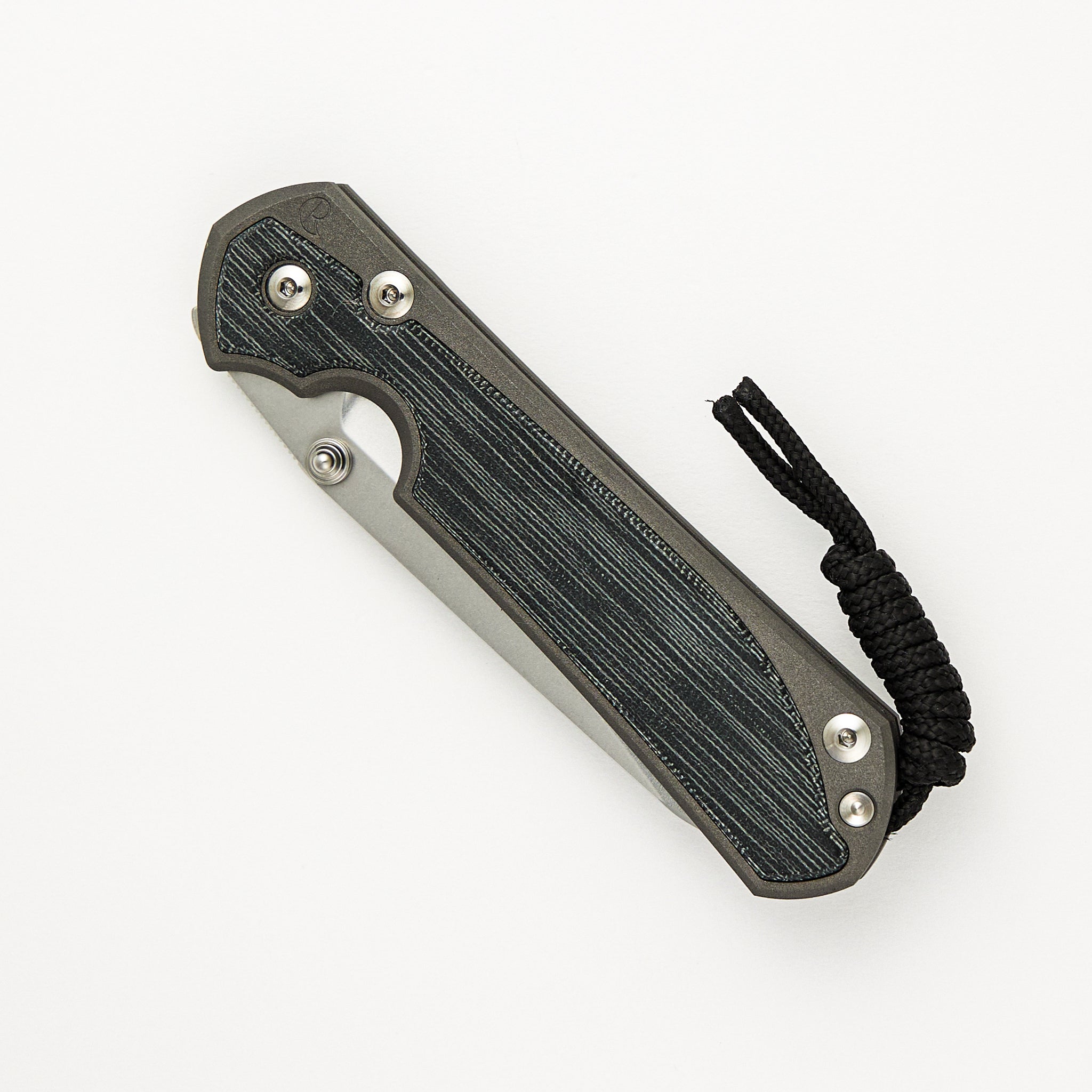 Large Sebenza 31 Black Canvas Micarta Inlay - Insingo CPM MagnaCut Blade - Silver Double Thumb Lugs