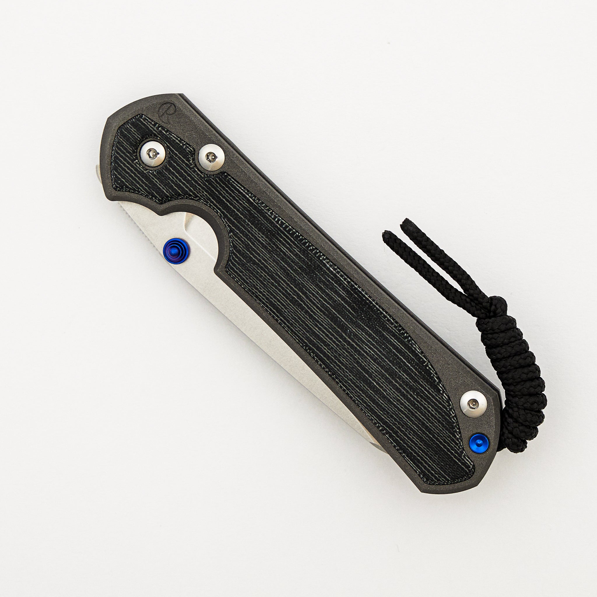 Large Sebenza 31 - Black Canvas Micarta Inlay - Insingo CPM MagnaCut Blade - Blue Double Thumb Lugs