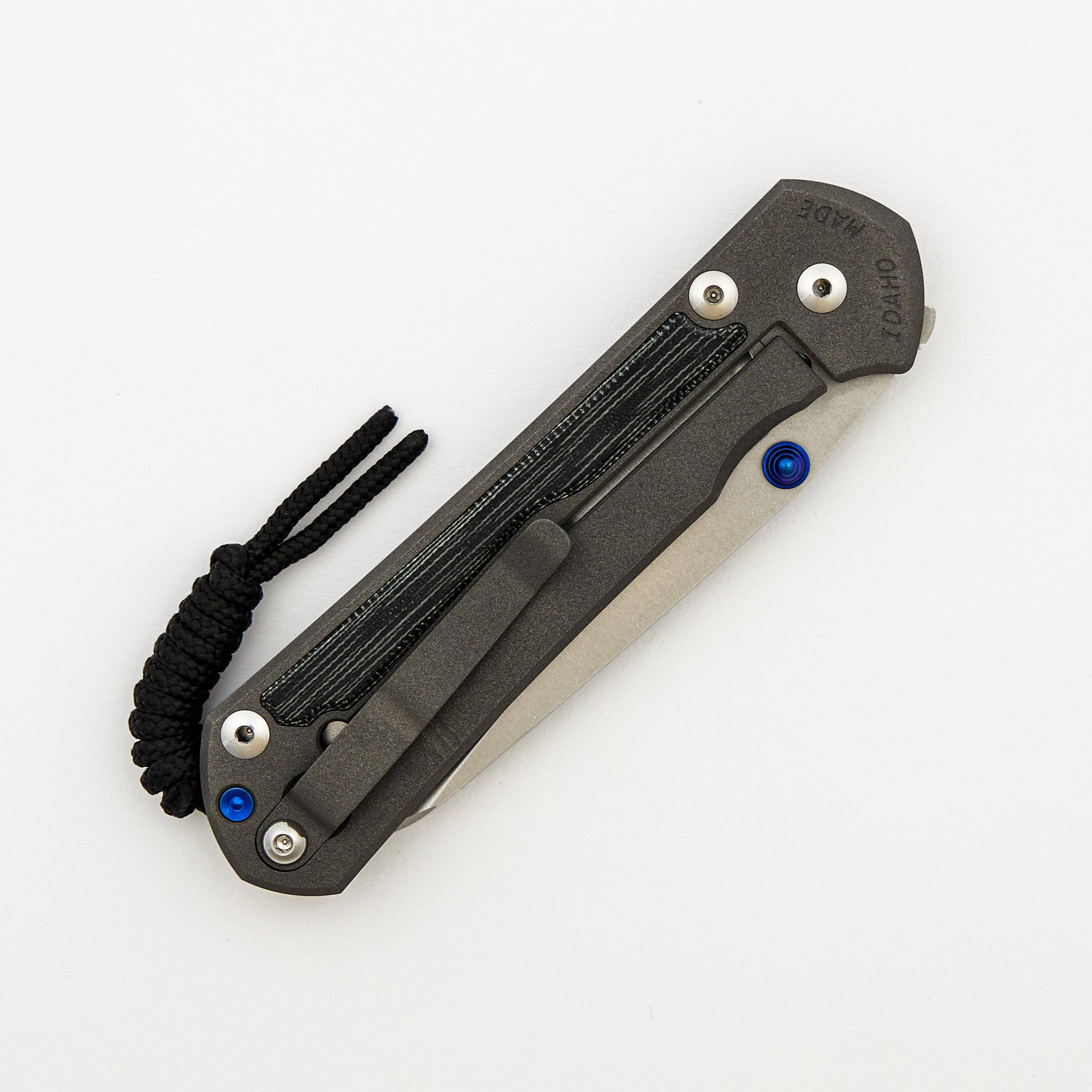 Large Sebenza 31 - Black Canvas Micarta Inlay - Insingo CPM MagnaCut Blade - Blue Double Thumb Lugs