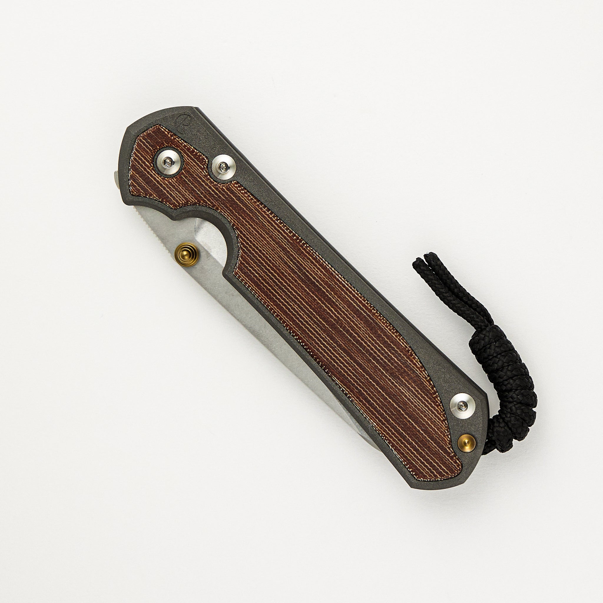 Large Sebenza 31 - Insingo CPM MagnaCut Blade - Natural Canvas Micarta Inlays - Gold Double Thumb Lugs