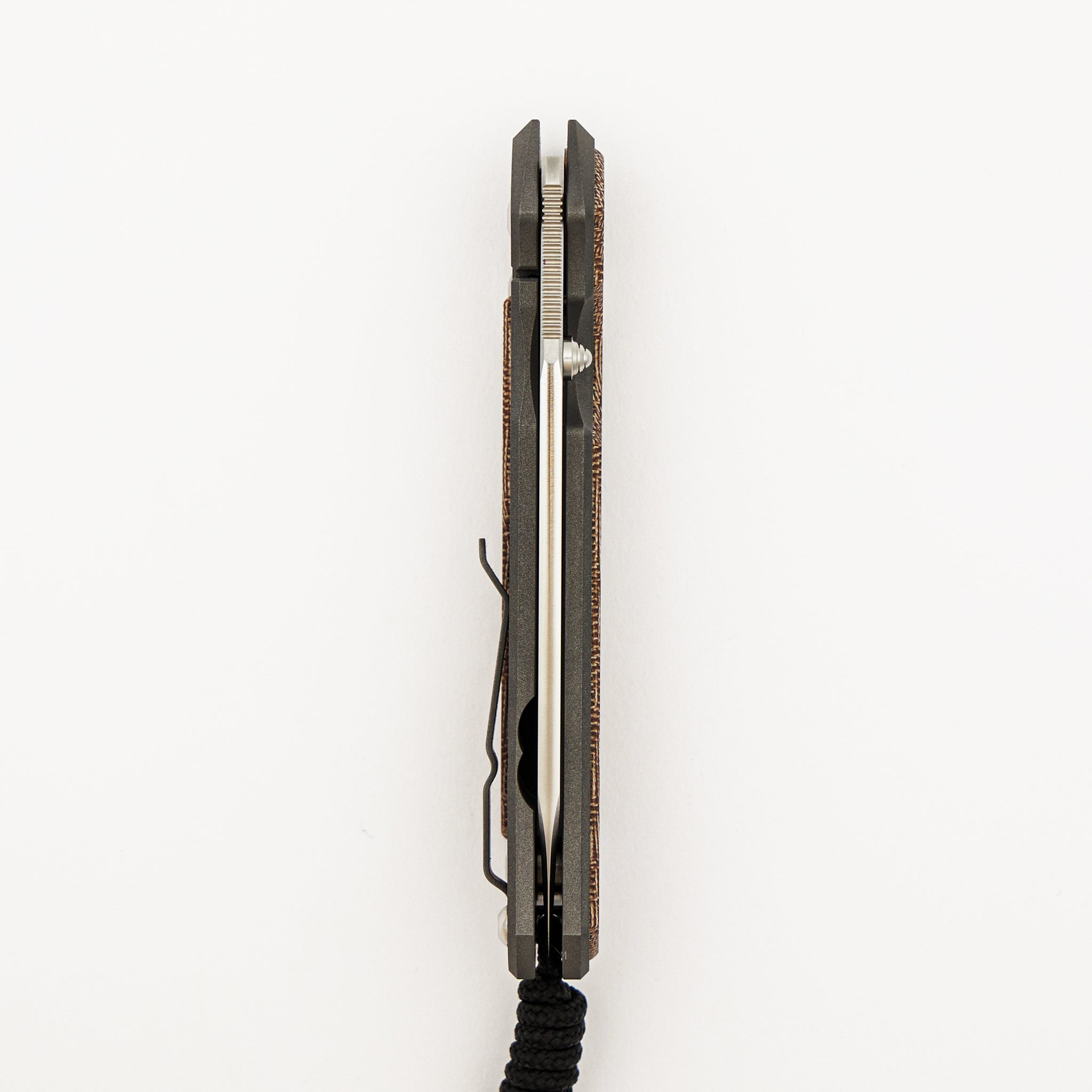 Large Sebenza 31 - Insingo CPM MagnaCut Blade - Natural Canvas Micarta Inlays - Silver Single Thumb Lug