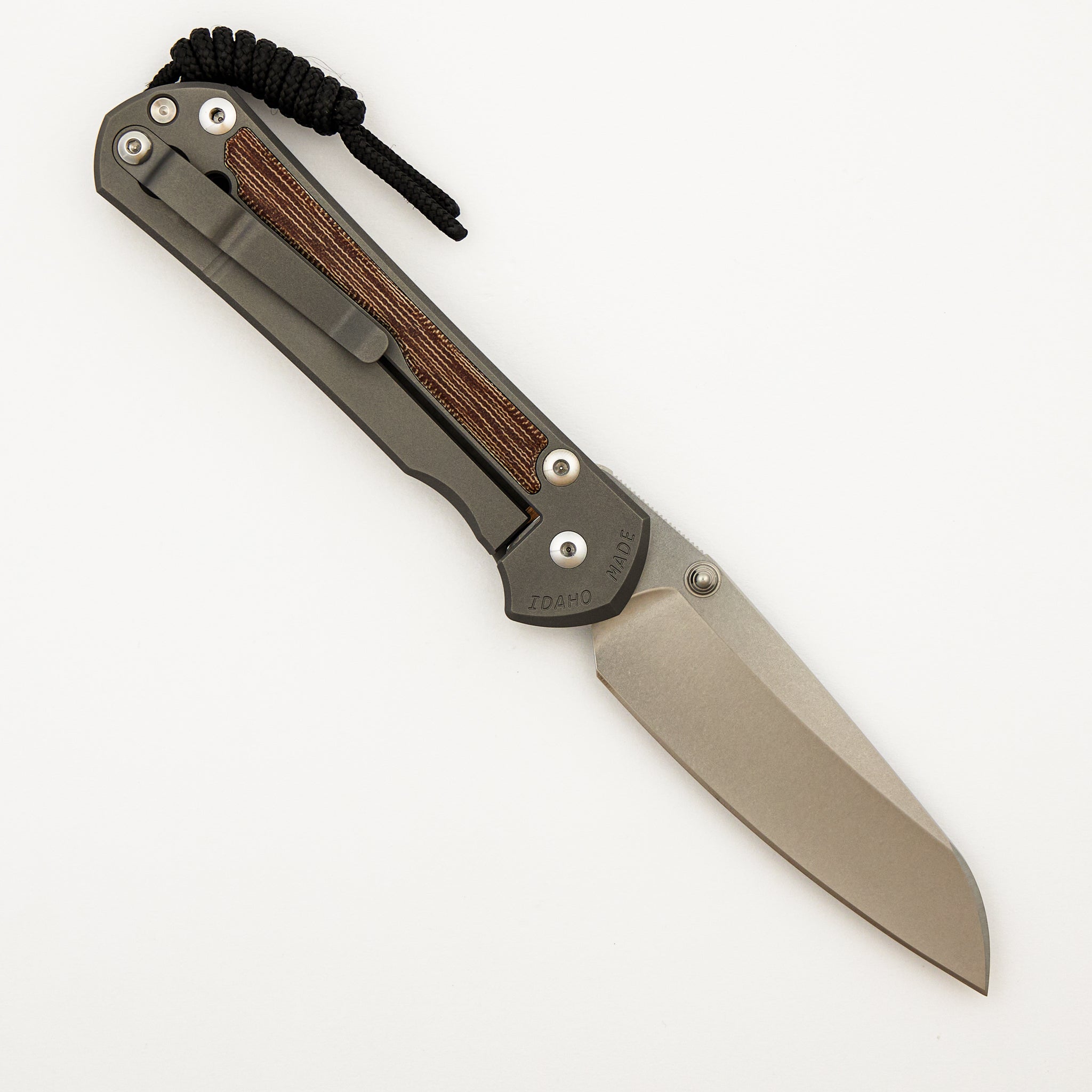 Large Sebenza 31 Natural Canvas Micarta Inlay - Insingo CPM MagnaCut Blade - Glass Blasted - Silver Double Thumb Lugs