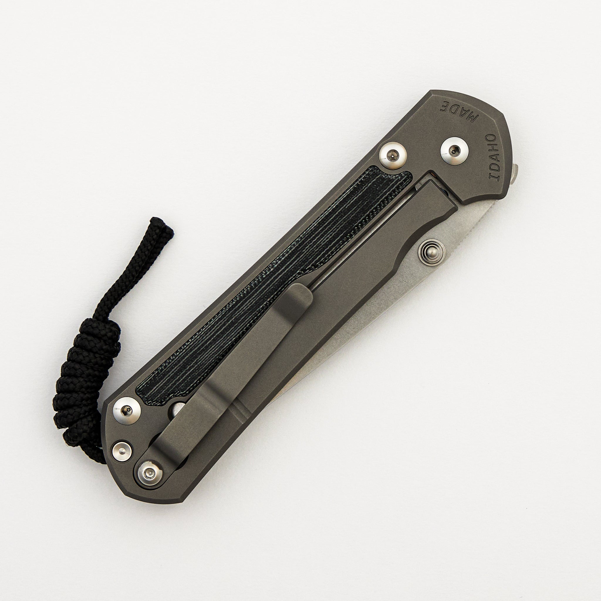 Large Sebenza 31 Black Canvas Micarta Inlay - Tanto CPM MagnaCut Blade - Glass Blasted - Silver Double Thumb Lugs