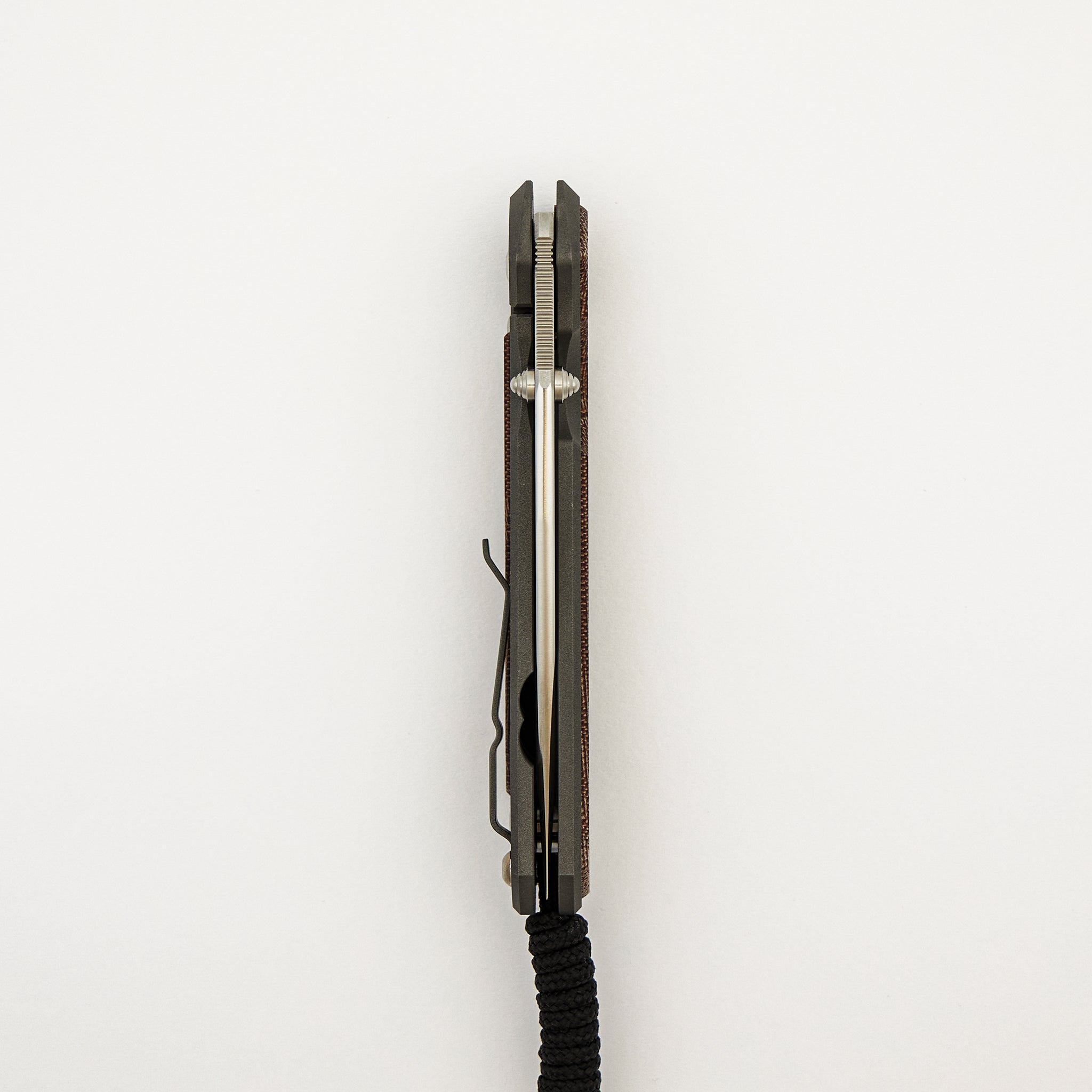 Large Sebenza 31 - Natural Canvas Micarta Inlay - Polished CPM MagnaCut Blade - Silver Double Thumb Lugs