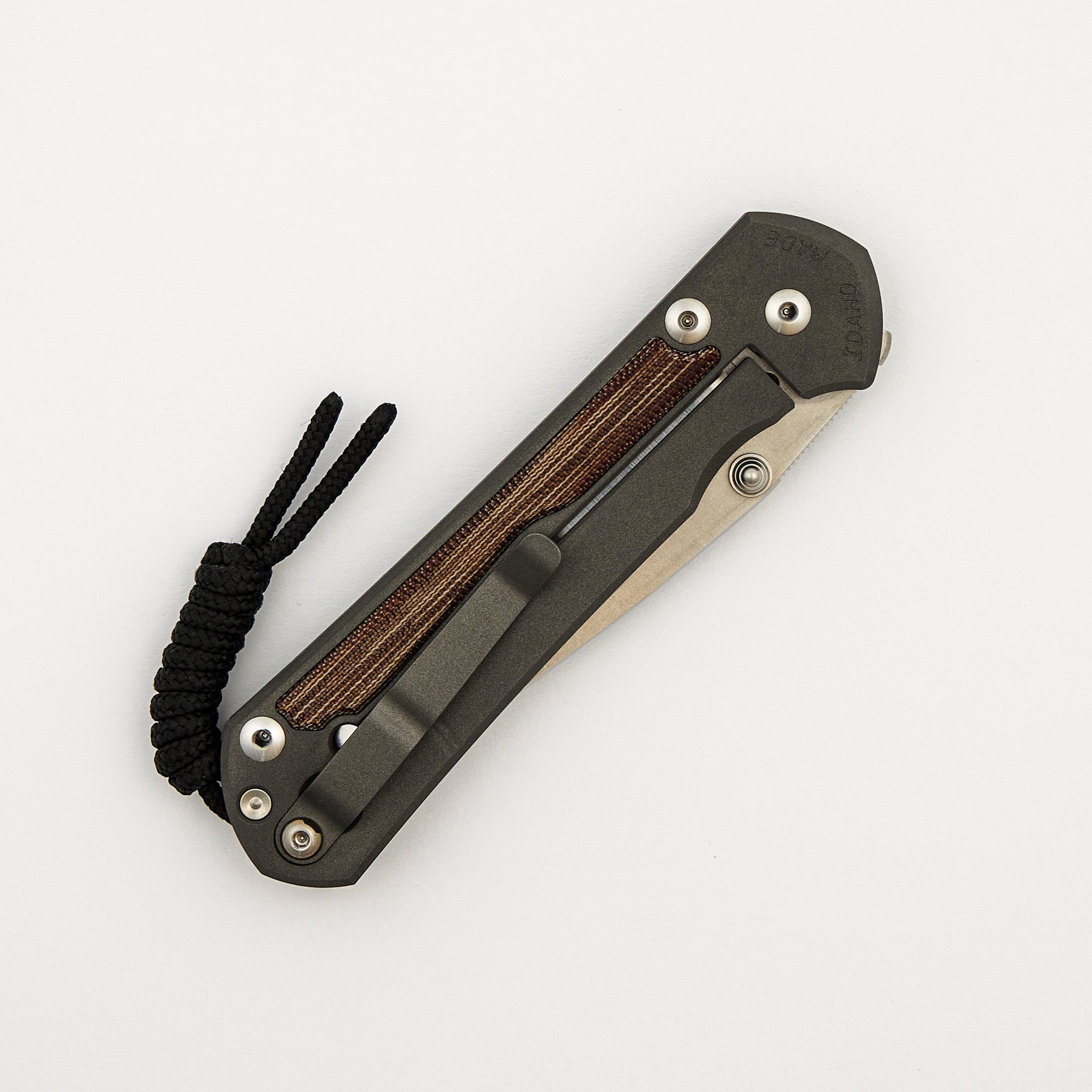 Large Sebenza 31 - Natural Canvas Micarta Inlay - Polished CPM MagnaCut Blade - Silver Double Thumb Lugs