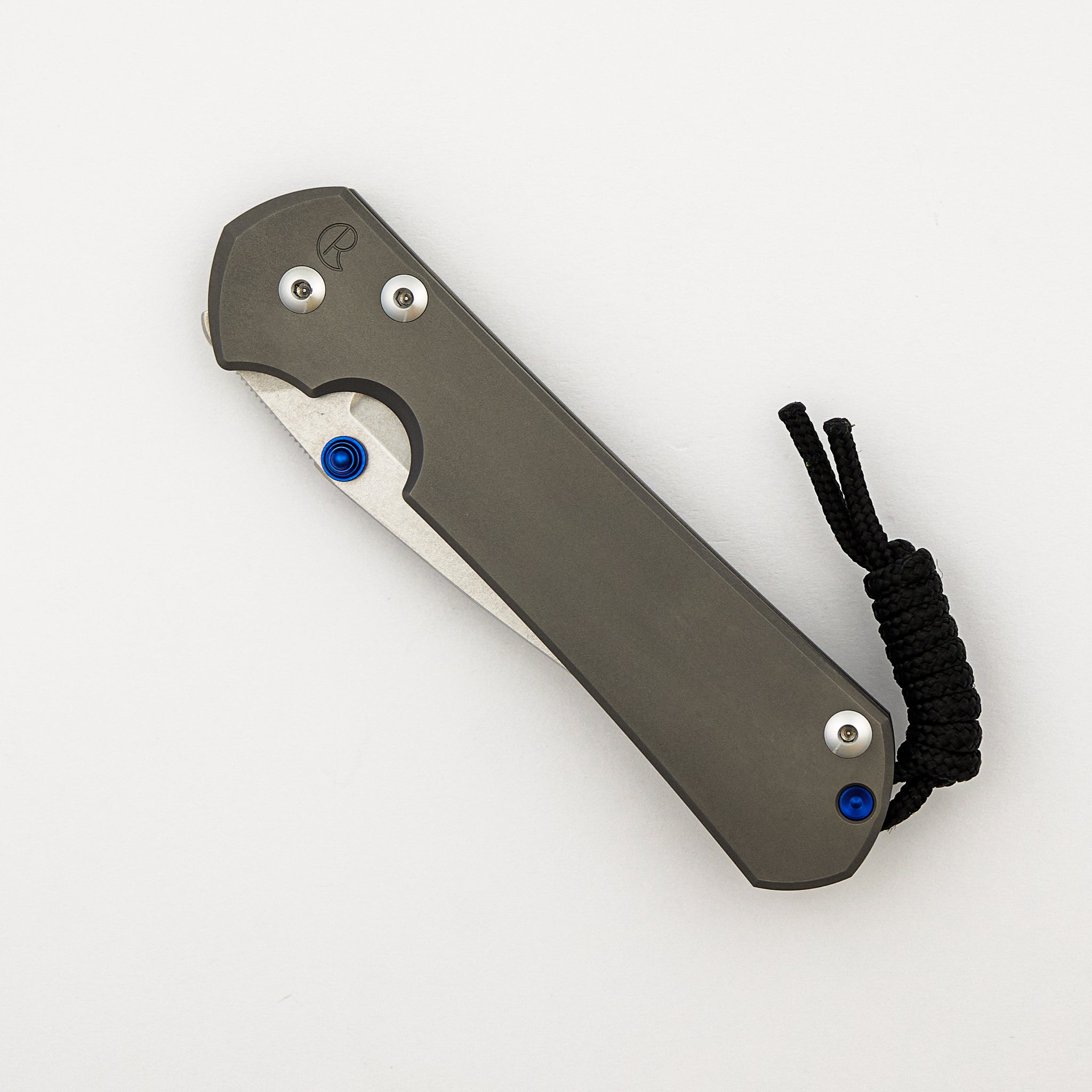 Large Sebenza 31 - Glass Blasted - Drop Point CPM MagnaCut Blade - Blue Double Thumb Lugs