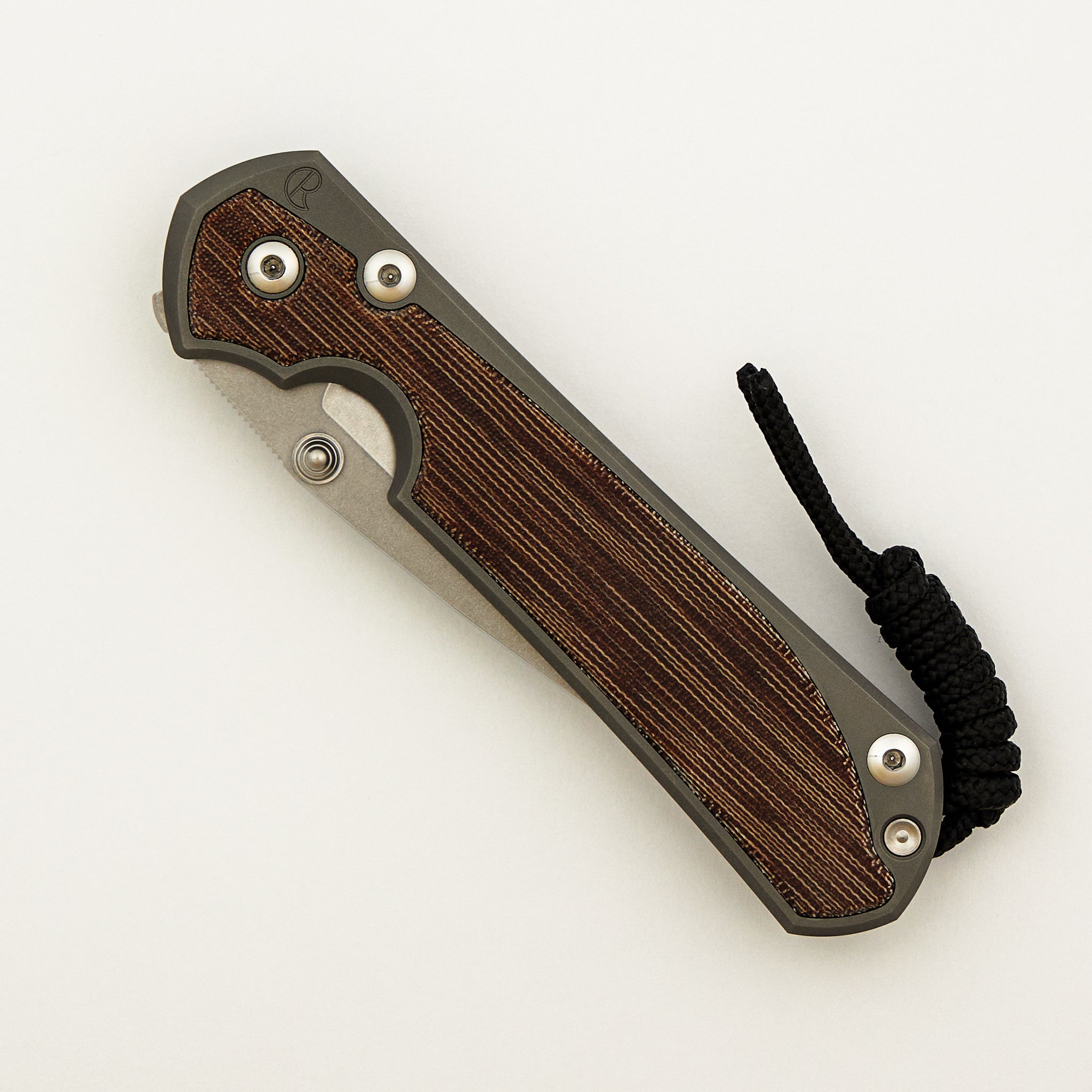 Large Sebenza 31 - Natural Canvas Micarta Inlay - Drop Point CPM MagnaCut Blade - Glass Blasted - Silver Double Thumb Lugs