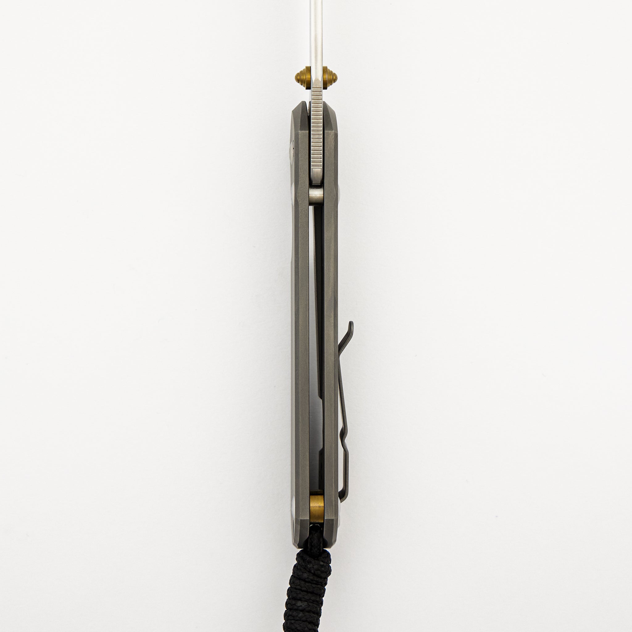Large Sebenza 31 - Glass Blasted - Tanto CPM MagnaCut Blade - Gold Double Thumb Lugs