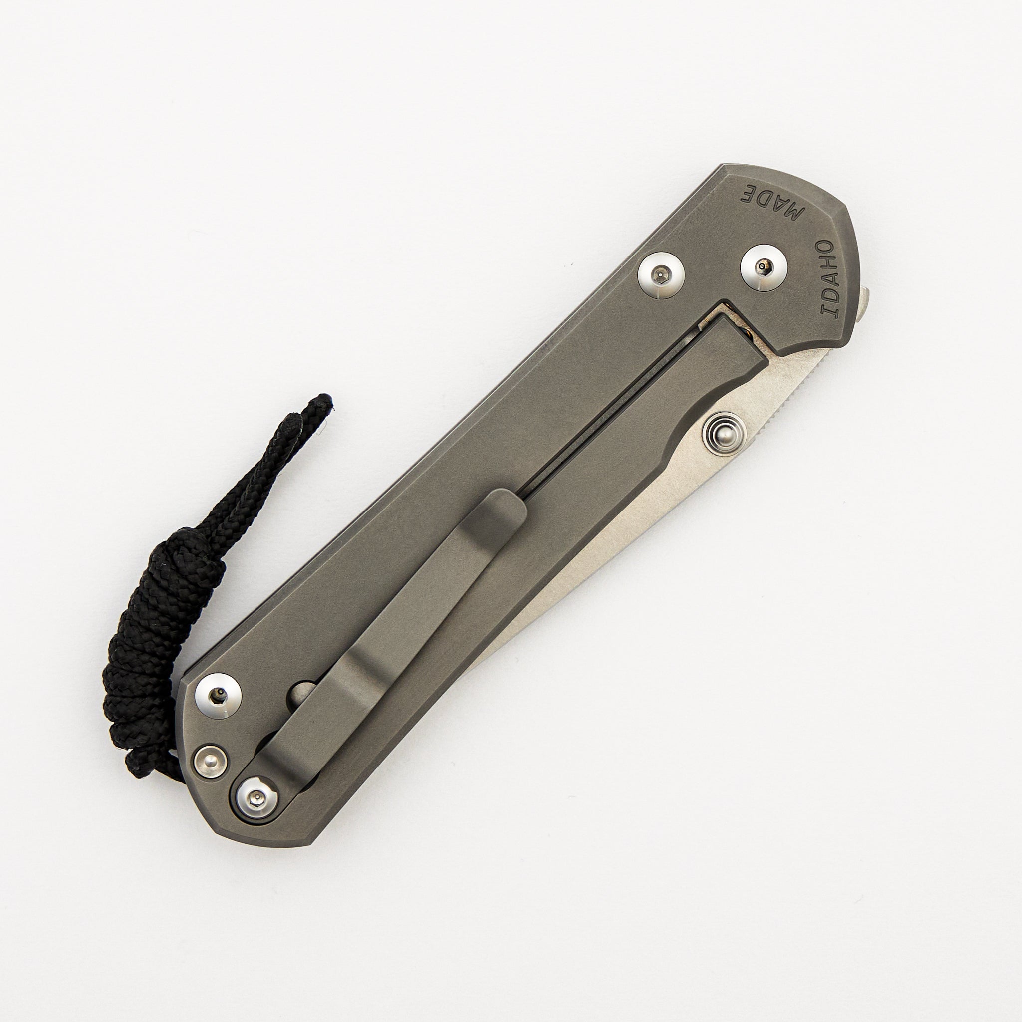 Large Sebenza 31 - Glass Blasted - Tanto CPM MagnaCut Blade - Silver Double Thumb Lugs