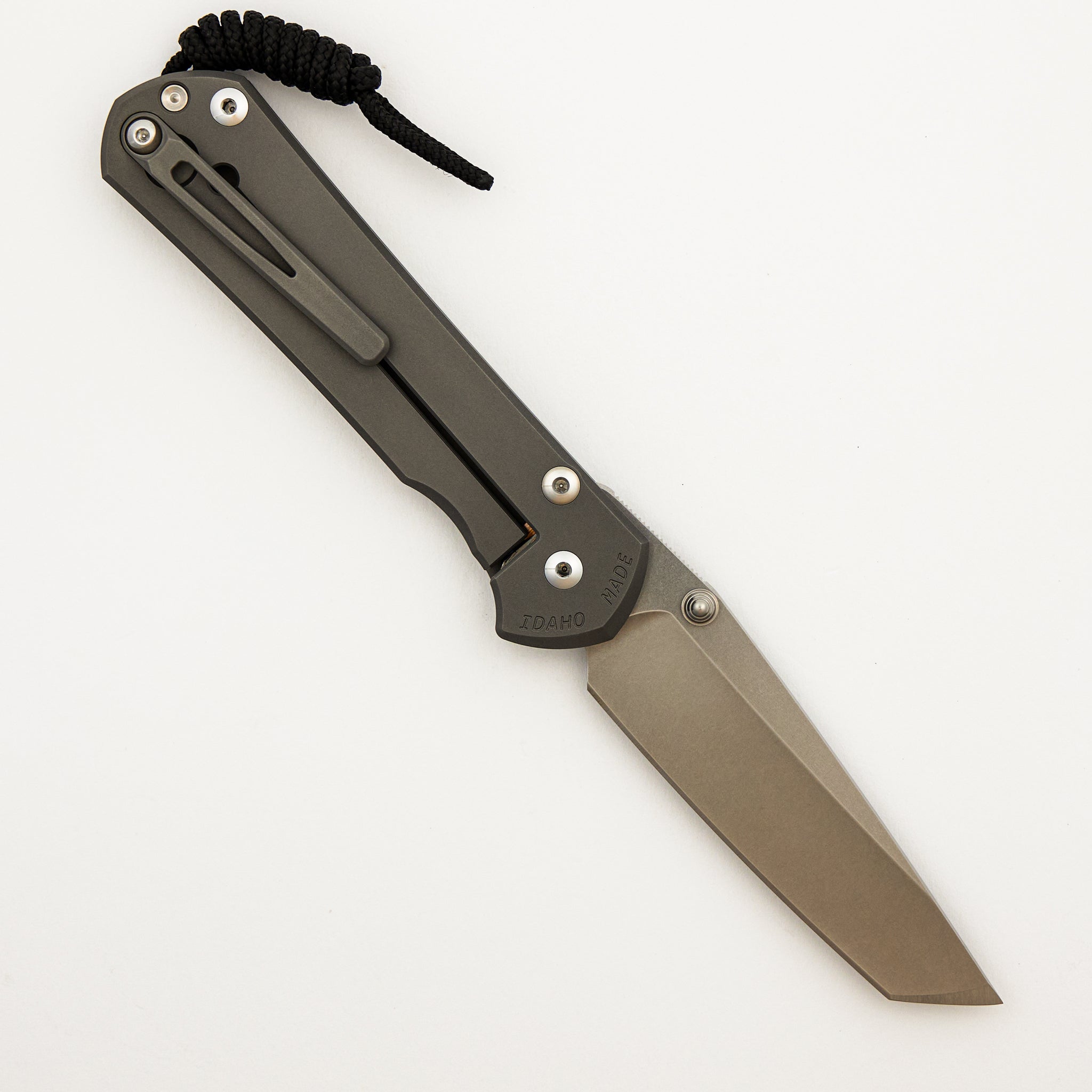 Large Sebenza 31 - Tanto CPM MagnaCut Blade - Glass Blasted - MIM Clip - Silver Double Lugs