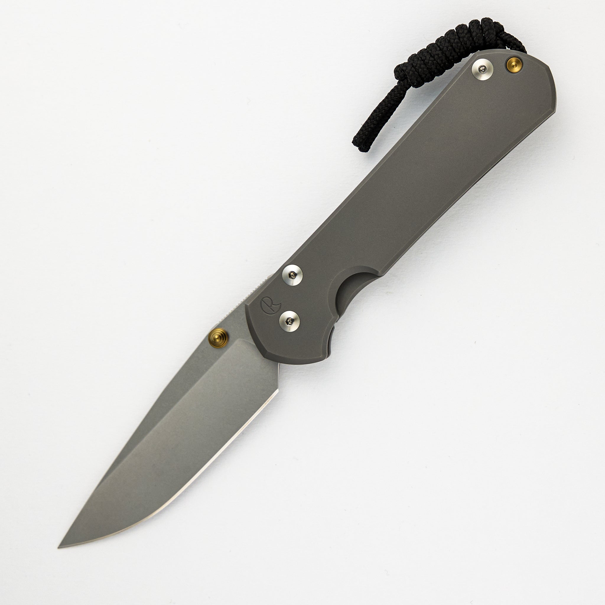 Large Sebenza 31 - Glass Blasted - Drop Point CPM MagnaCut Blade - Gold Double Thumb Lugs