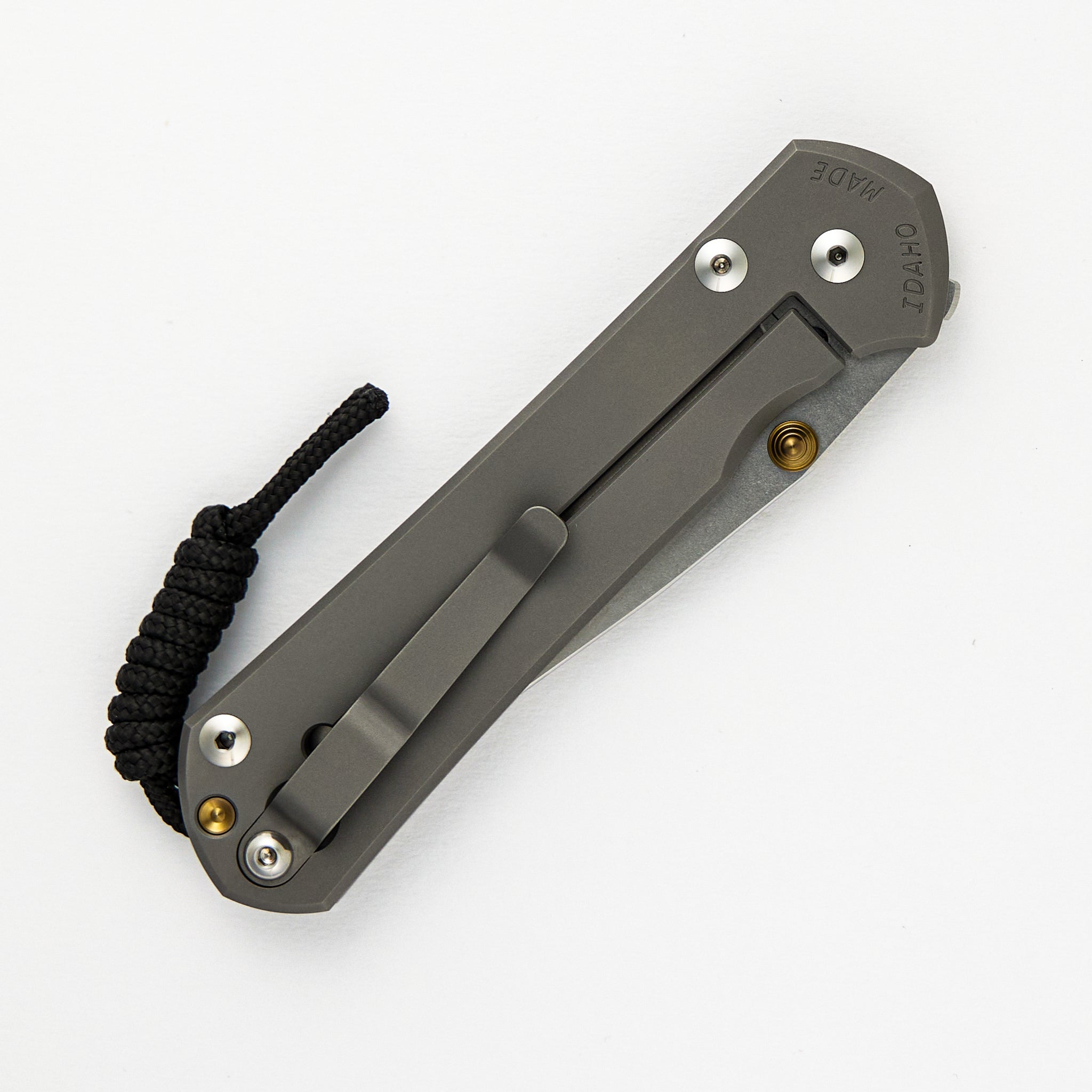 Large Sebenza 31 - Glass Blasted - Drop Point CPM MagnaCut Blade - Gold Double Thumb Lugs