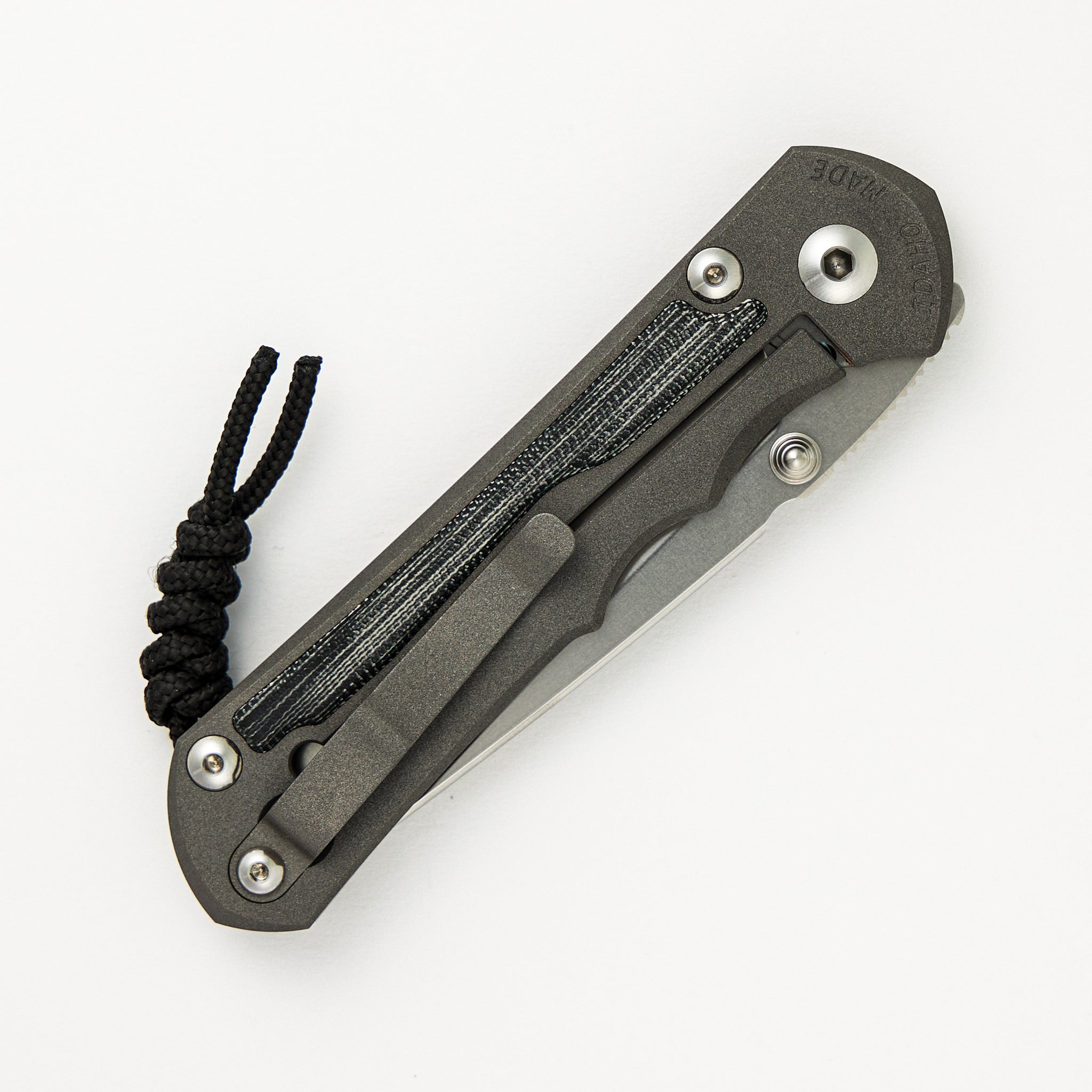 Large Inkosi - Tanto MagnaCut Blade - Black Canvas Micarta Inlays