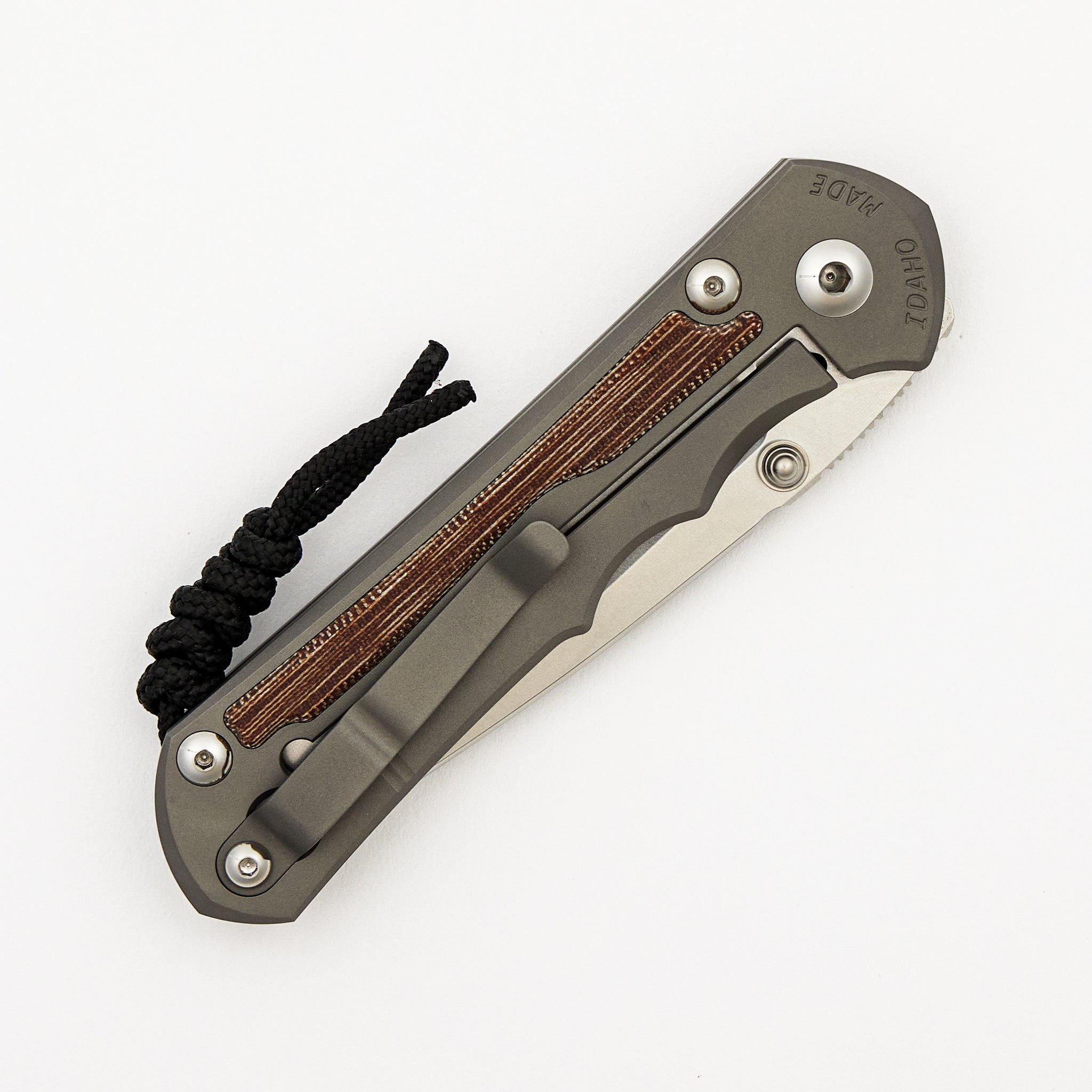 Large Inkosi - Drop Point CPM MagnaCut Blade - Glass Blasted - Natural Canvas Micarta Inlays