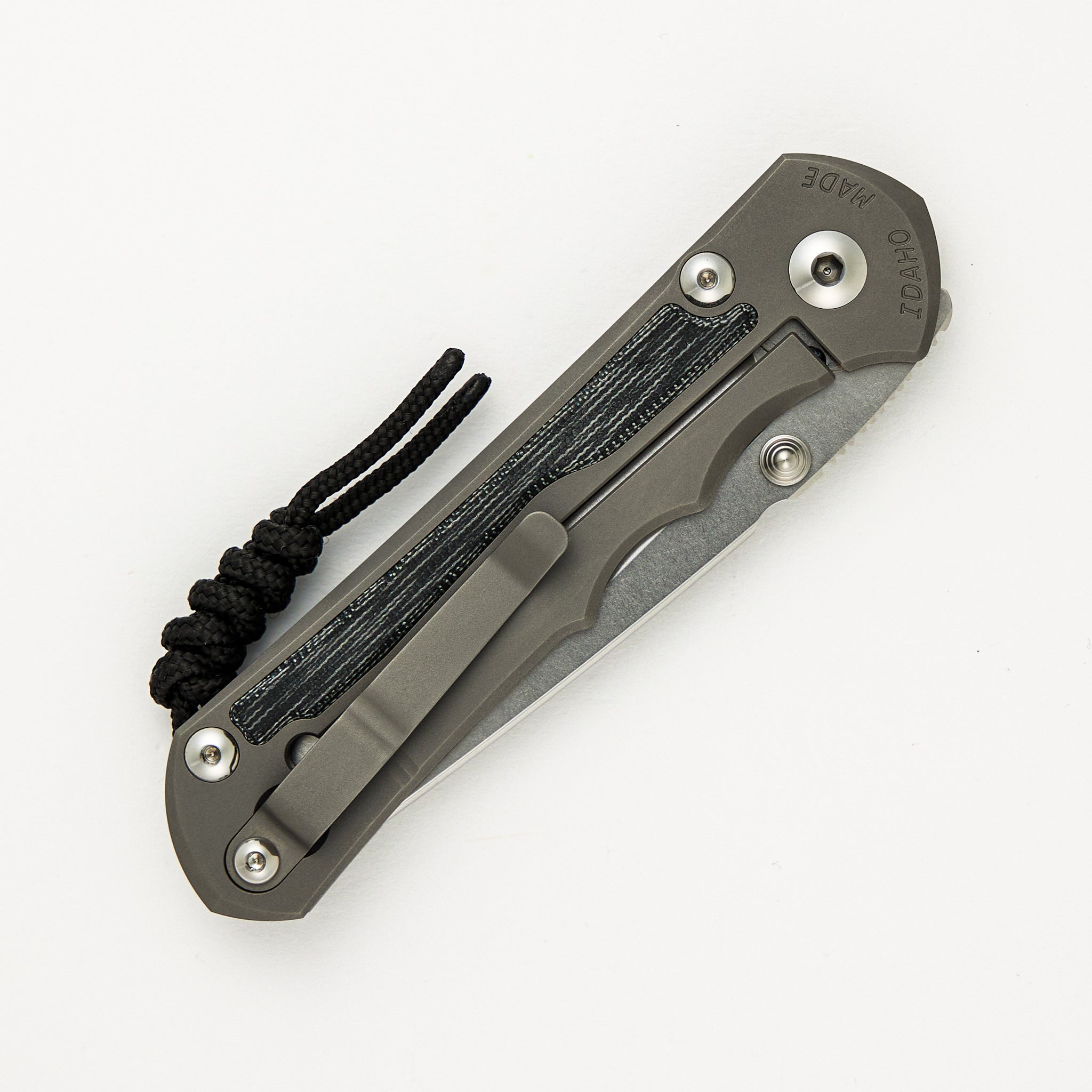 Large Inkosi - Tanto CPM MagnaCut Blade - Glass Blasted - Black Canvas Micarta Inlays