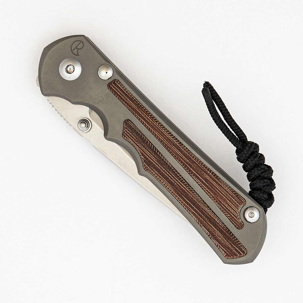 Large Inkosi - Tanto CPM MagnaCut Blade - Glass Blasted - Natural Canvas Micarta Inlays