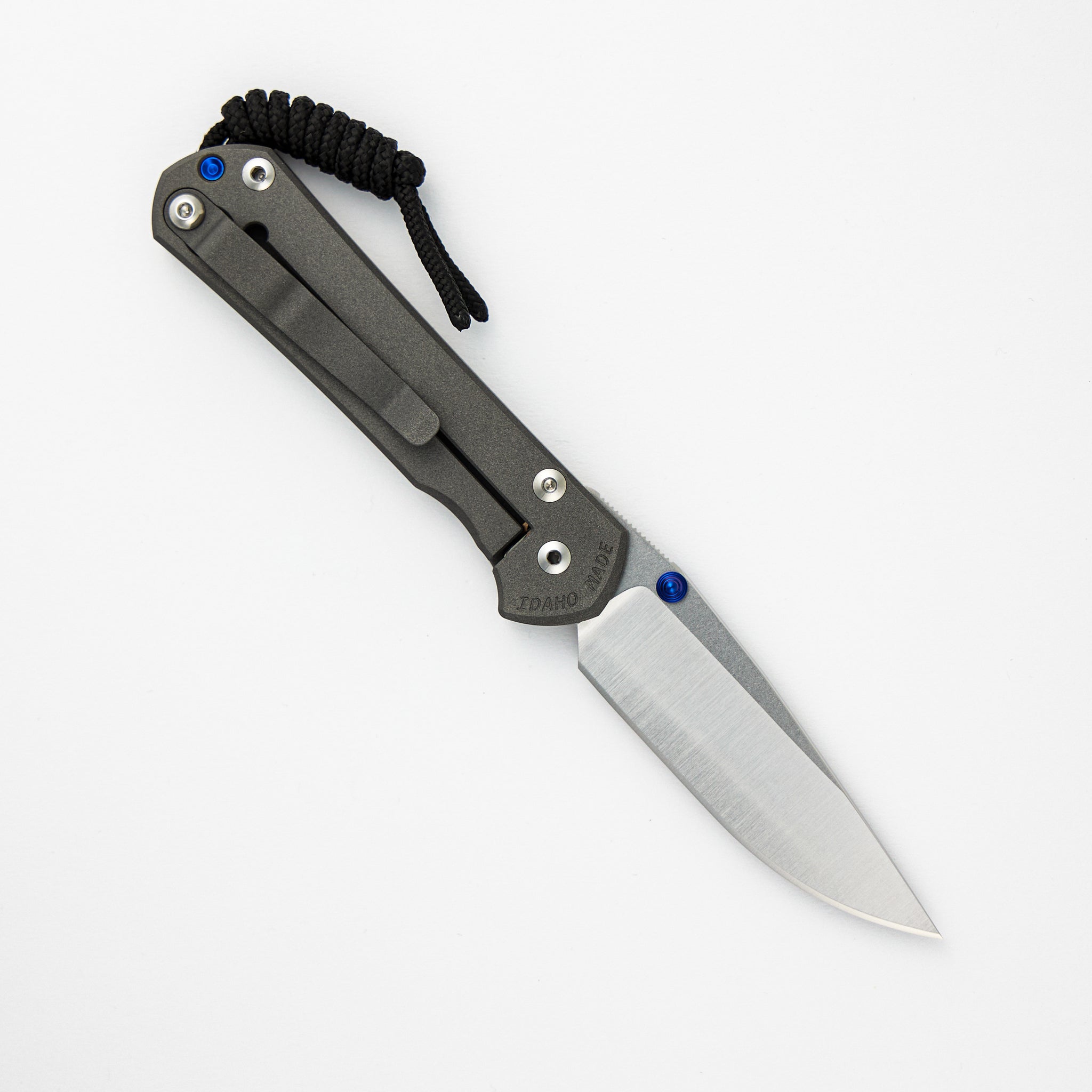 SMALL SEBENZA 31 – Polished CPM MAGNACUT BLADE – BLUE DOUBLE THUMB LUGS