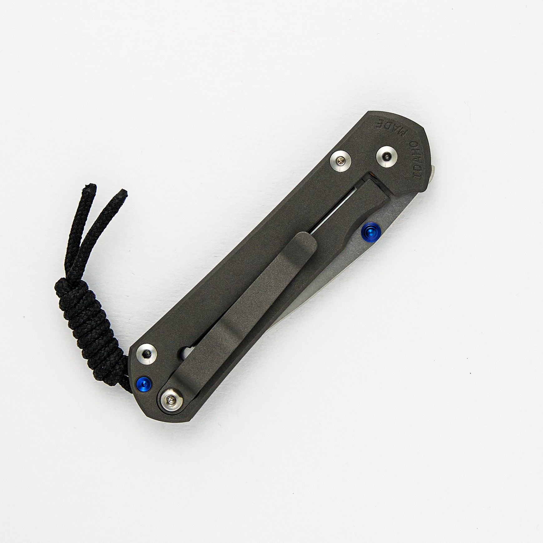 SMALL SEBENZA 31 – Polished CPM MAGNACUT BLADE – BLUE DOUBLE THUMB LUGS