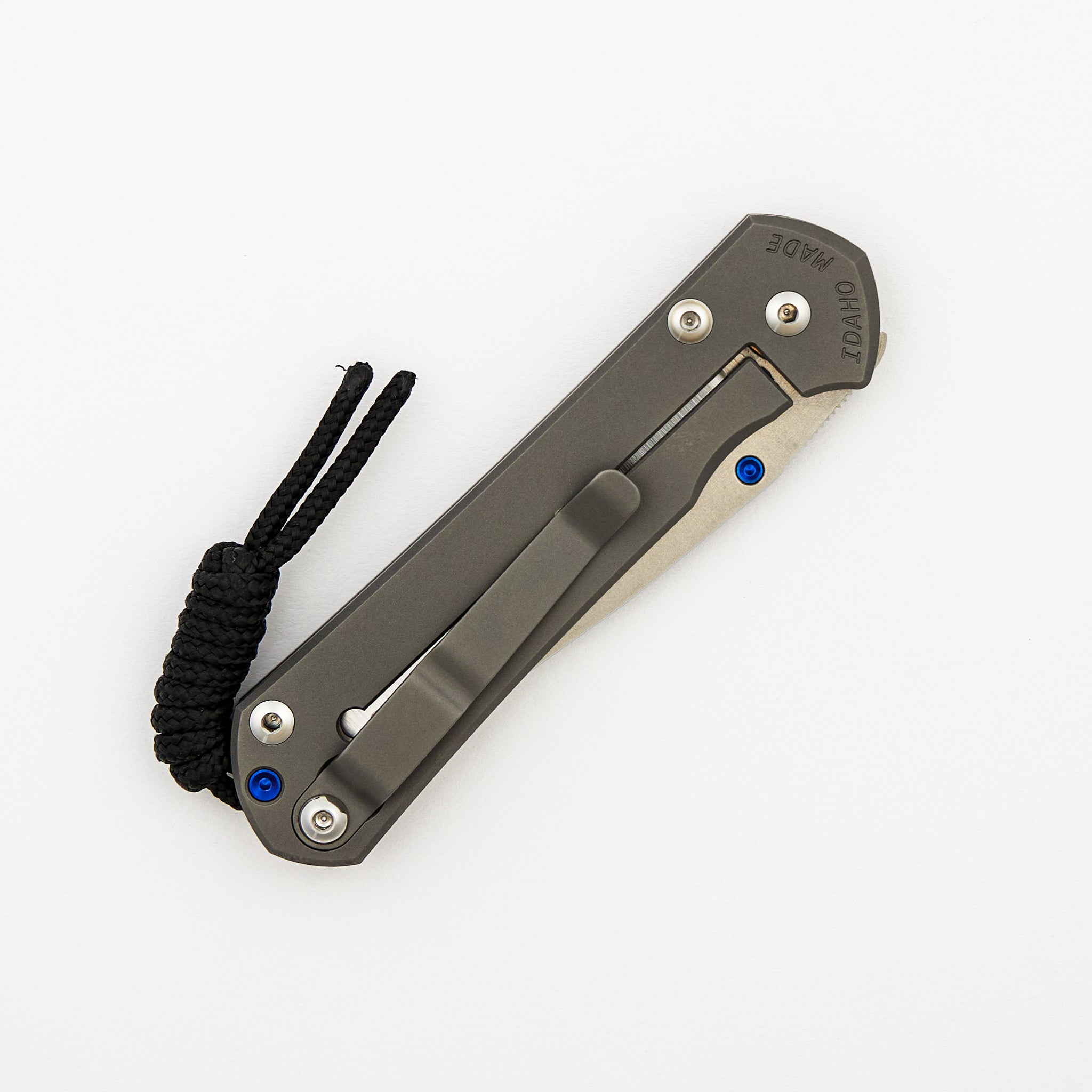 Small Sebenza 31 - Drop Point Polished CPM MagnaCut Blade - Glass Blasted - Blue Single Lug