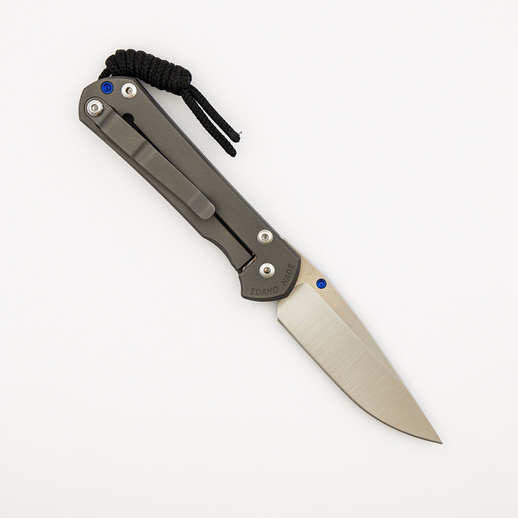 Small Sebenza 31 - Drop Point Polished CPM MagnaCut Blade - Glass Blasted - Blue Single Lug